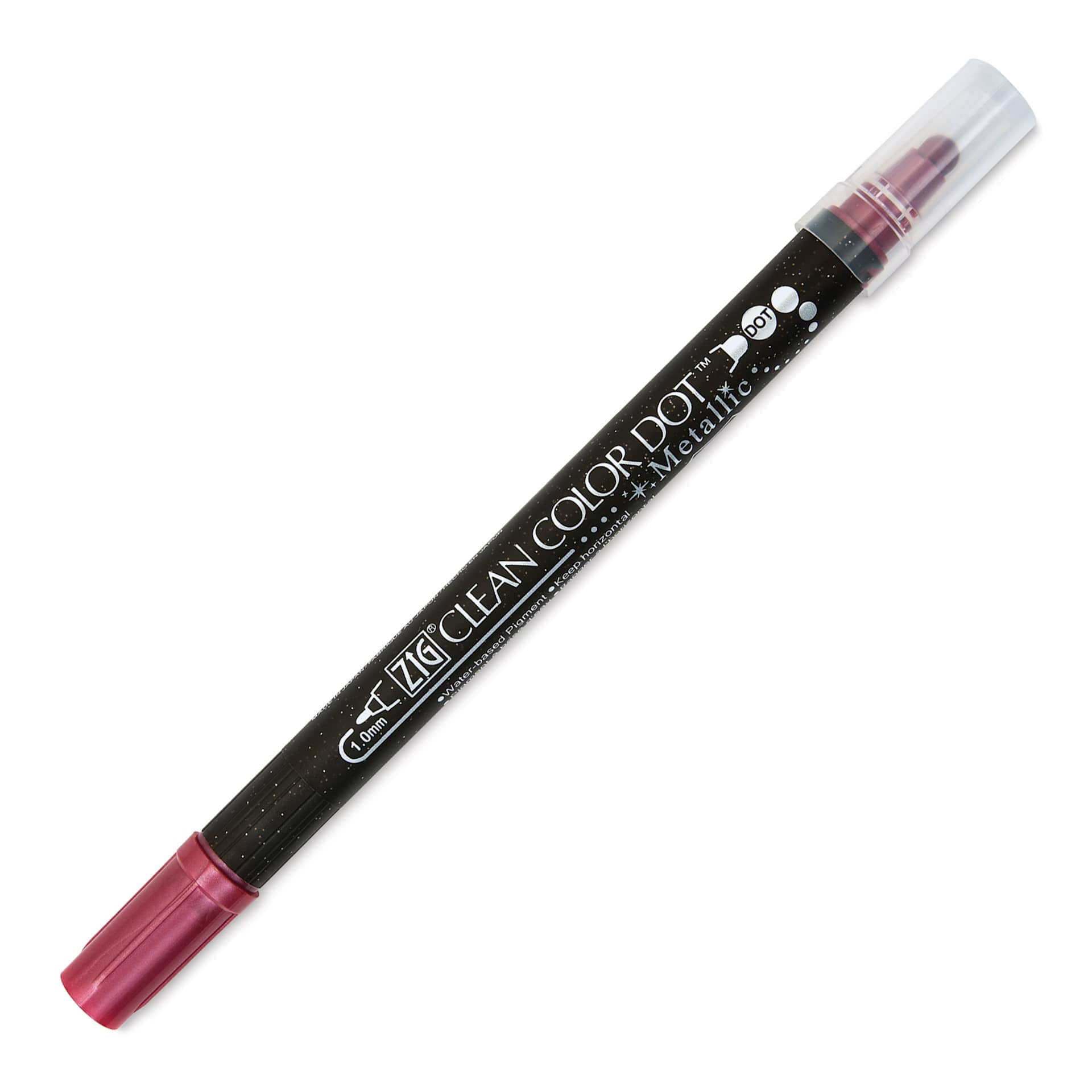 Zig Clean Color Dot Dual Tip Marker - Metallic Red, caps on