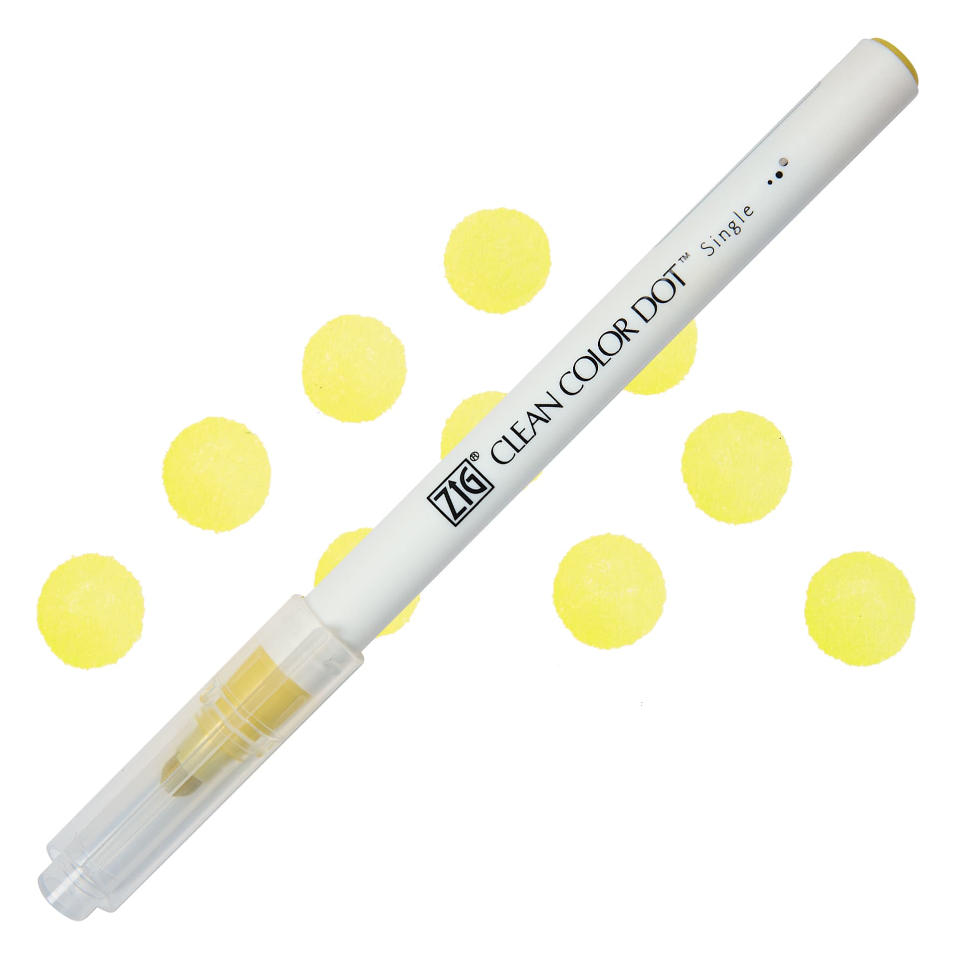 Zig Clean Color Dot Marker - Butter, swatch and marker