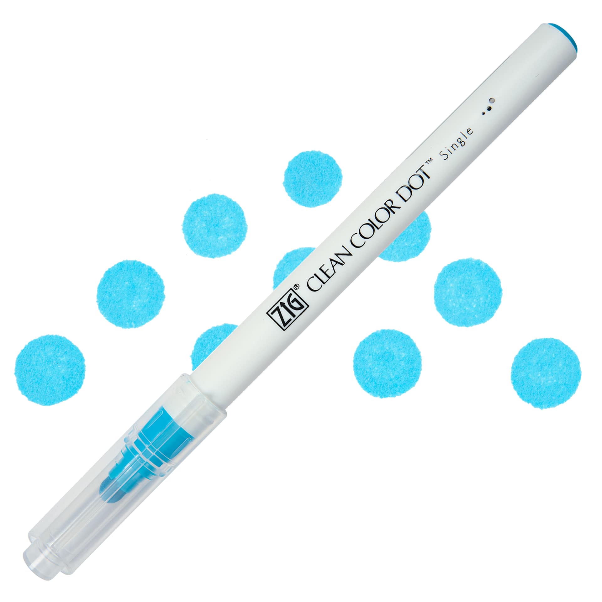 Zig Clean Color Dot Marker - Light Blue, swatch and marker