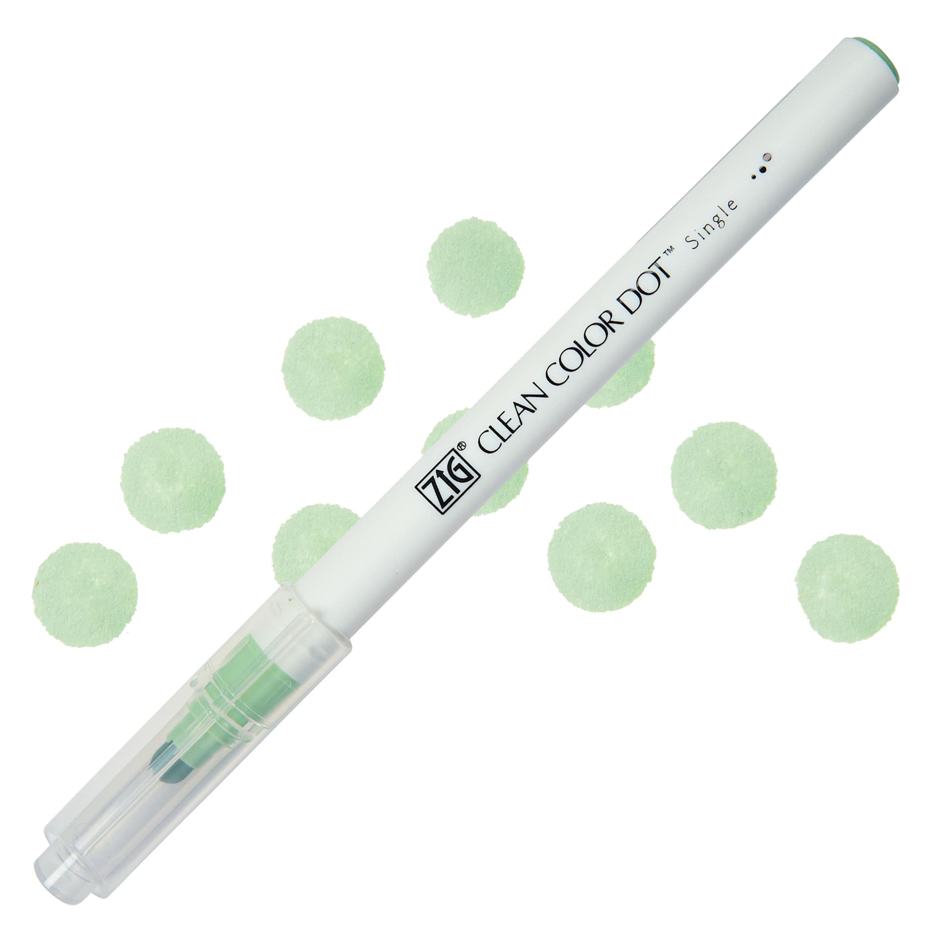 Zig Clean Color Dot Marker - Pale Moss, swatch and marker