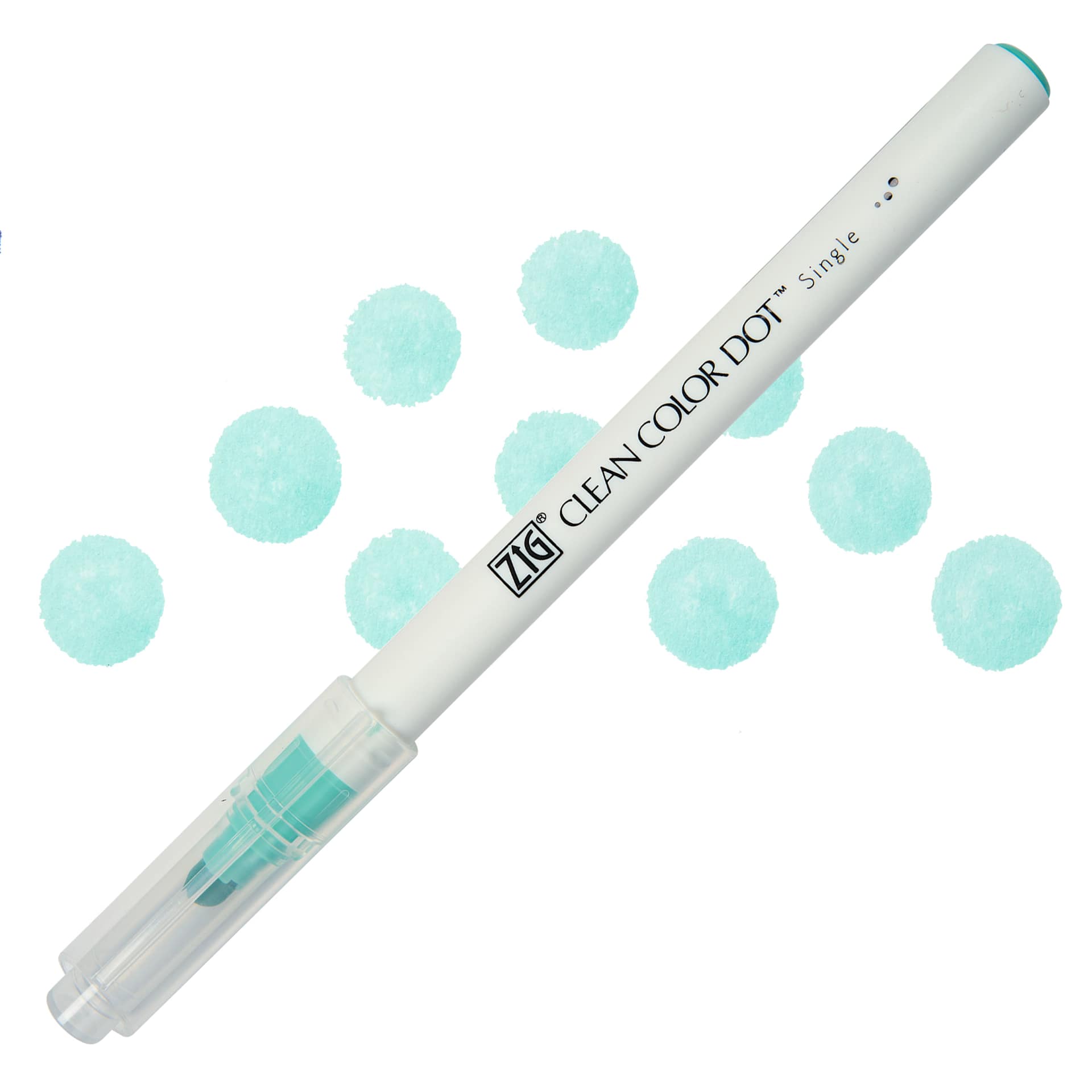 Zig Clean Color Dot Marker - Pale Turquoise, swatch and marker
