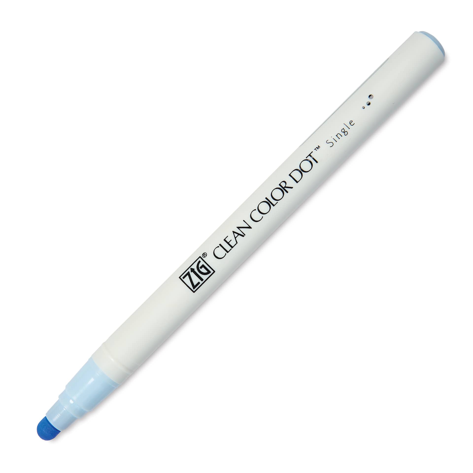 Zig Clean Color Dot Marker - Powder Blue, marker with cap off
