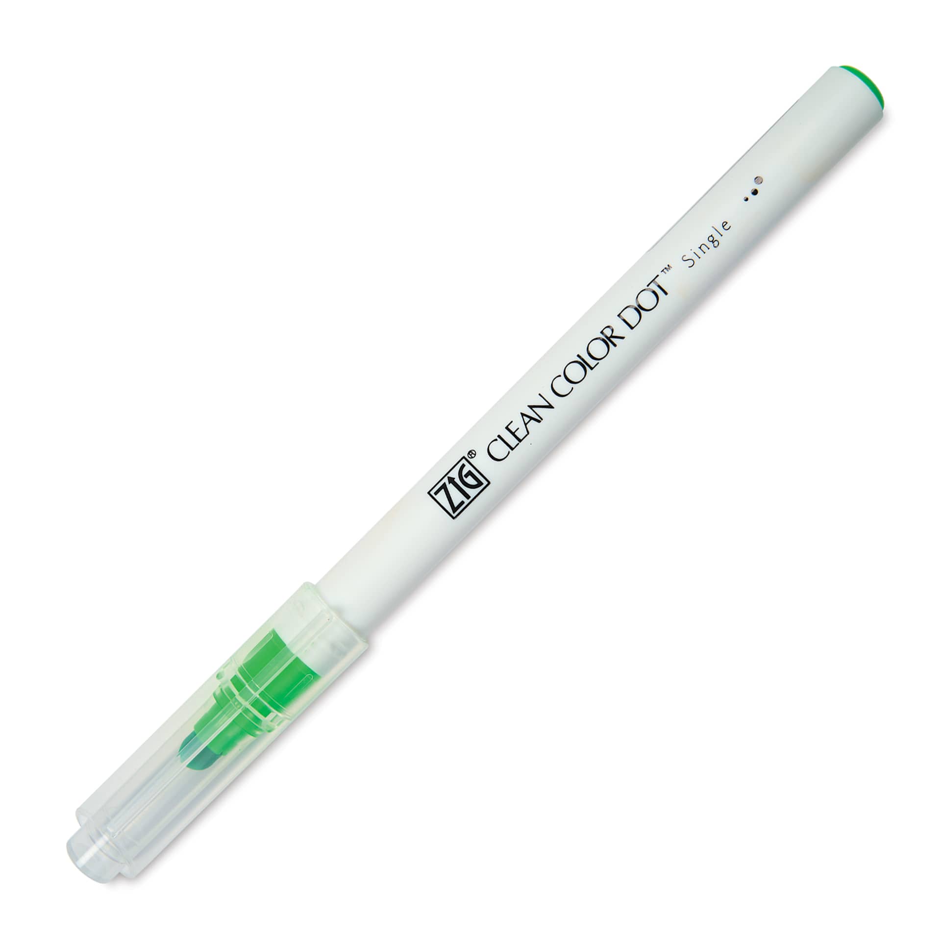 Zig Clean Color Dot Marker - Fl. Green, marker with cap on