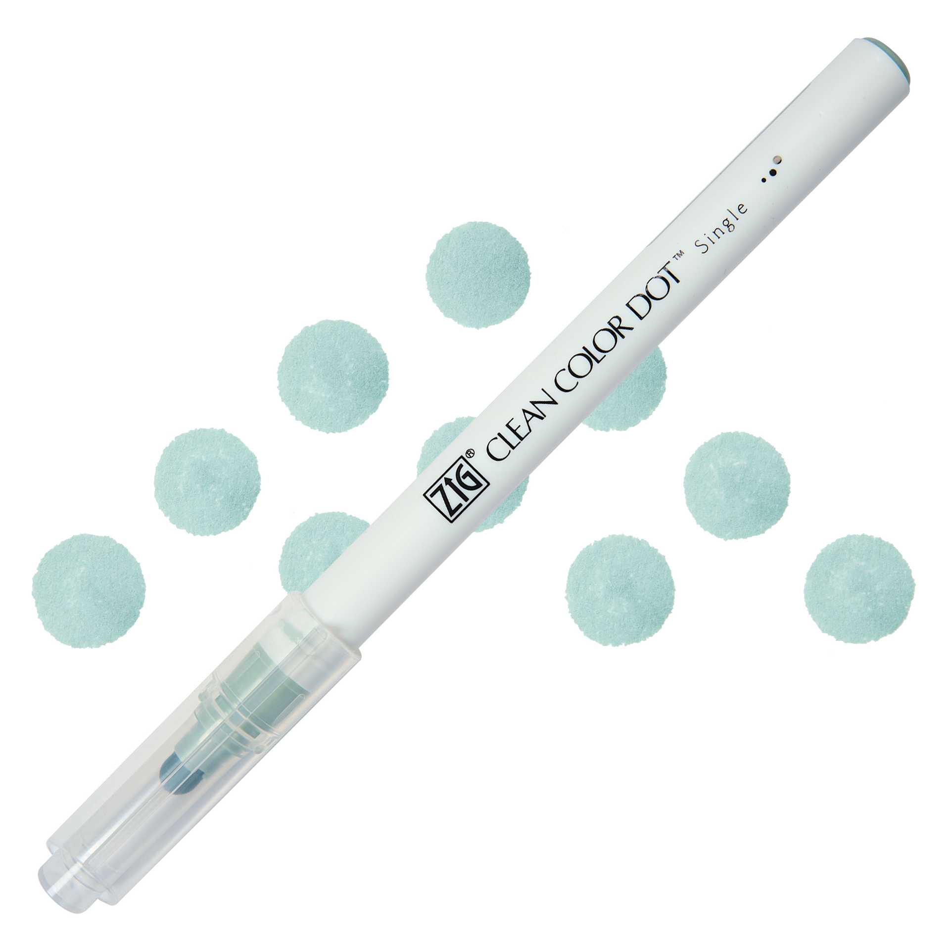 Zig Clean Color Dot Marker - Grayish Green, swatch and marker