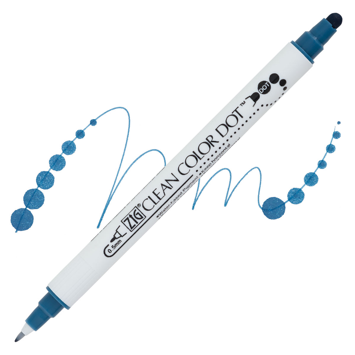 Zig Clean Color Dot Marker - Denim marker and swatch