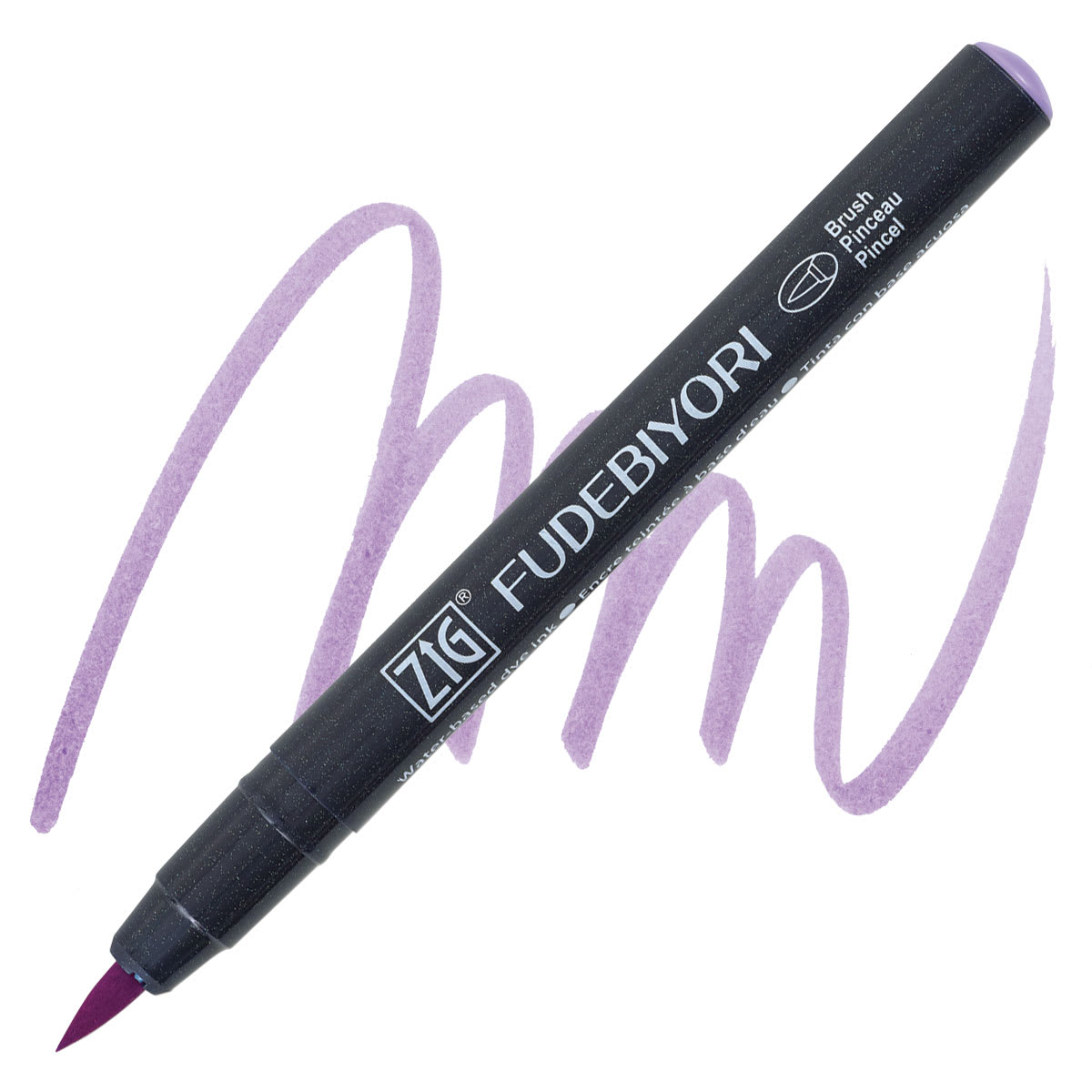 Zig Fudebiyori Brush Pen - Lilac  pen and swatch