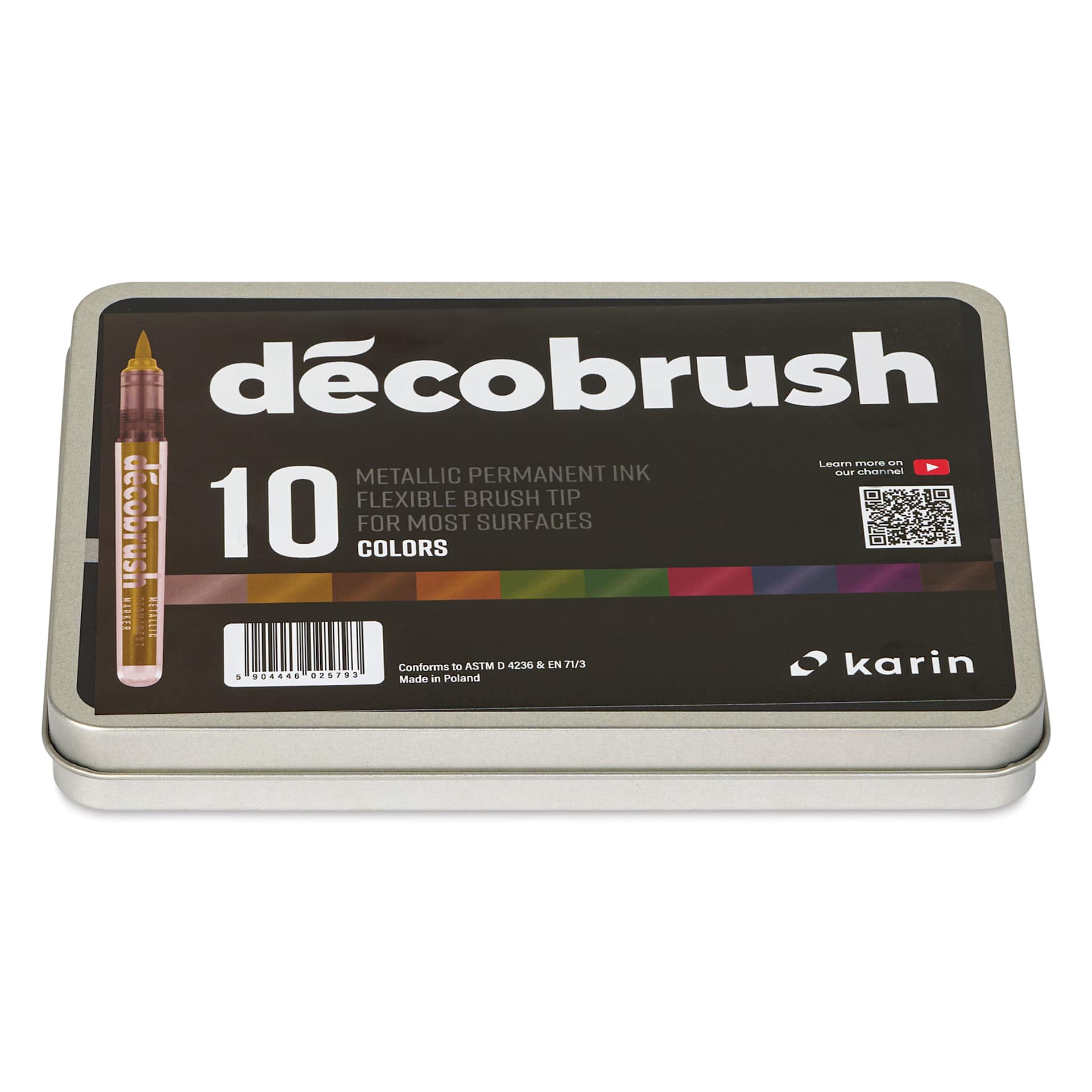 Karin DécoBrush Metallic Markers - Set of 10 Karin DécoBrush Metallic Markers - Set of 10