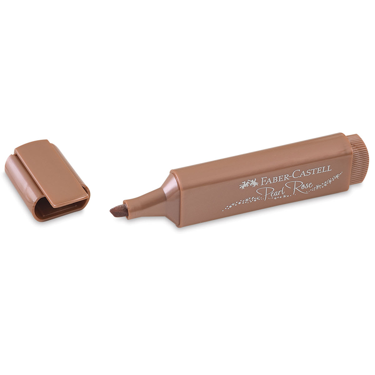 Faber-Castell Metallic Textliner - Pearl Rose Marker with cap adjacent