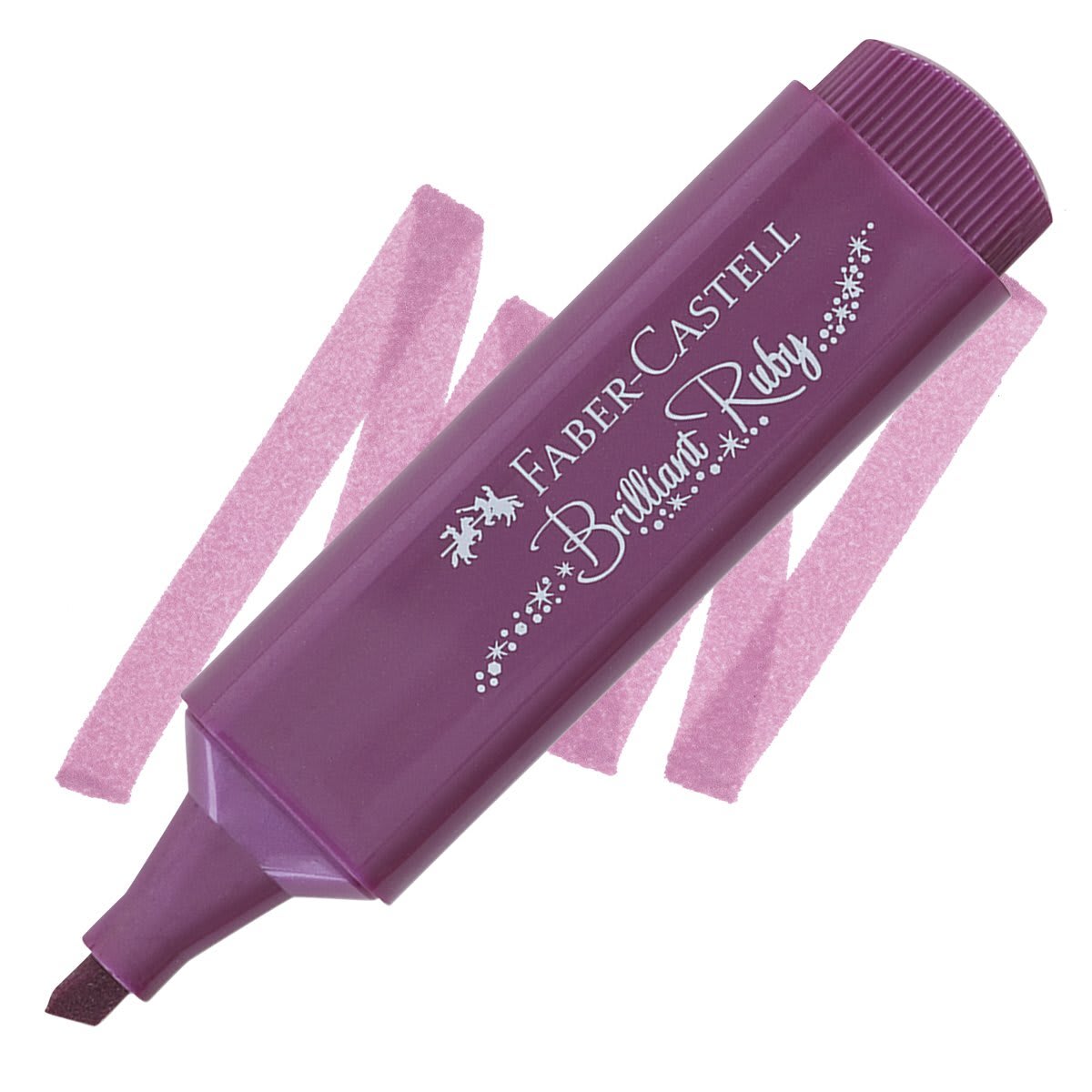 Faber-Castell Metallic Textliner - Brilliant Ruby marker and swatch