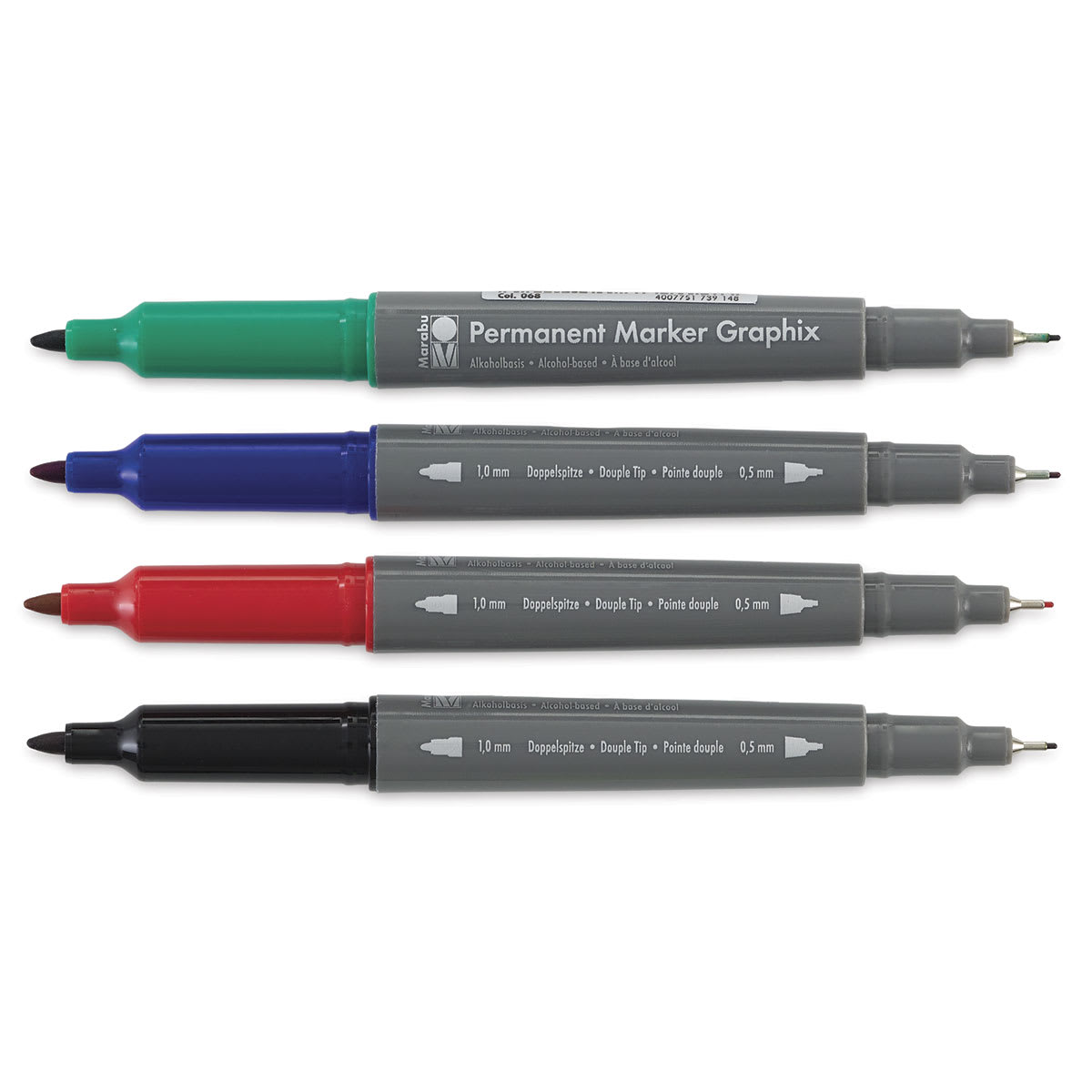 Marabu Graphix Permanent Markers - Set of 4 Once Upon A Time Colors uncapped