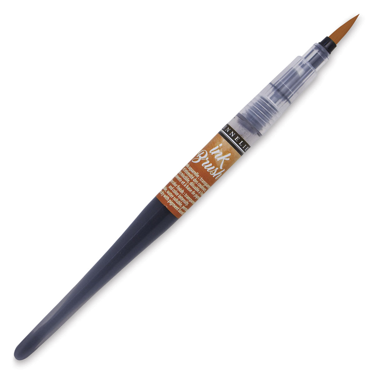 Sennelier Ink Brush - Yellow Ochre - with cap removed