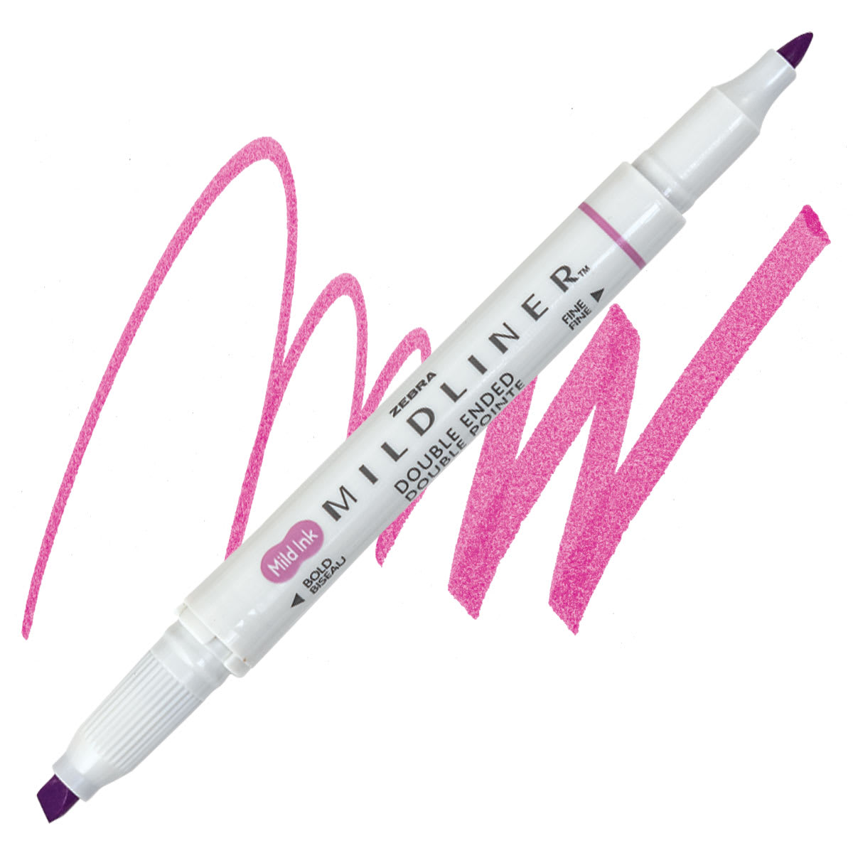Zebra Mildliner Double Ended Creative Marker - Magenta marker and swatch