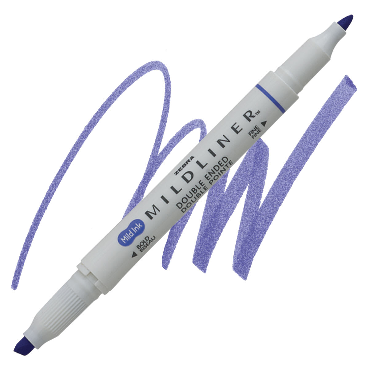 Zebra Mildliner Double Ended Creative Marker - Lavender marker and swatch
