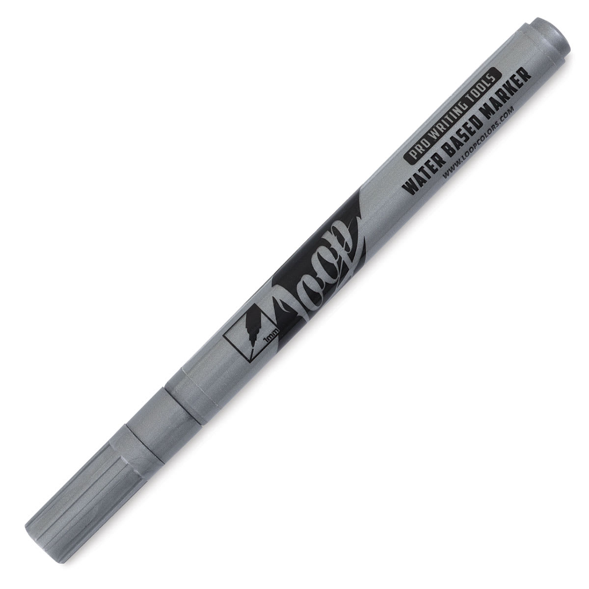 Loop Water-Based Acrylic Marker - Silver, 1 mm (cap on)