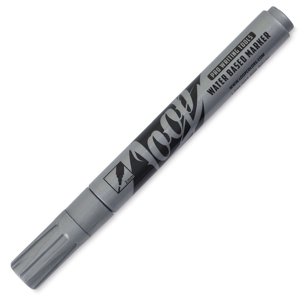 Loop Water-Based Acrylic Marker - Silver, 2 mm (cap on)