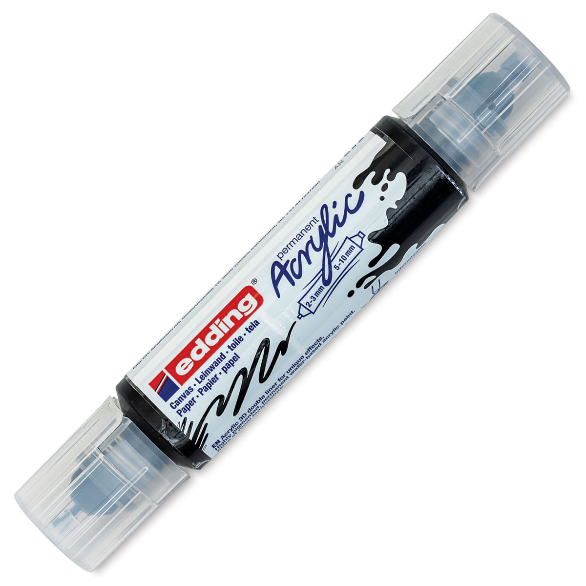 Edding 5400 Acrylic Double Ended Paint Marker - Black 901, Cap On Edding 5400 Acrylic Double Ended Paint Marker - Black 901, Cap On