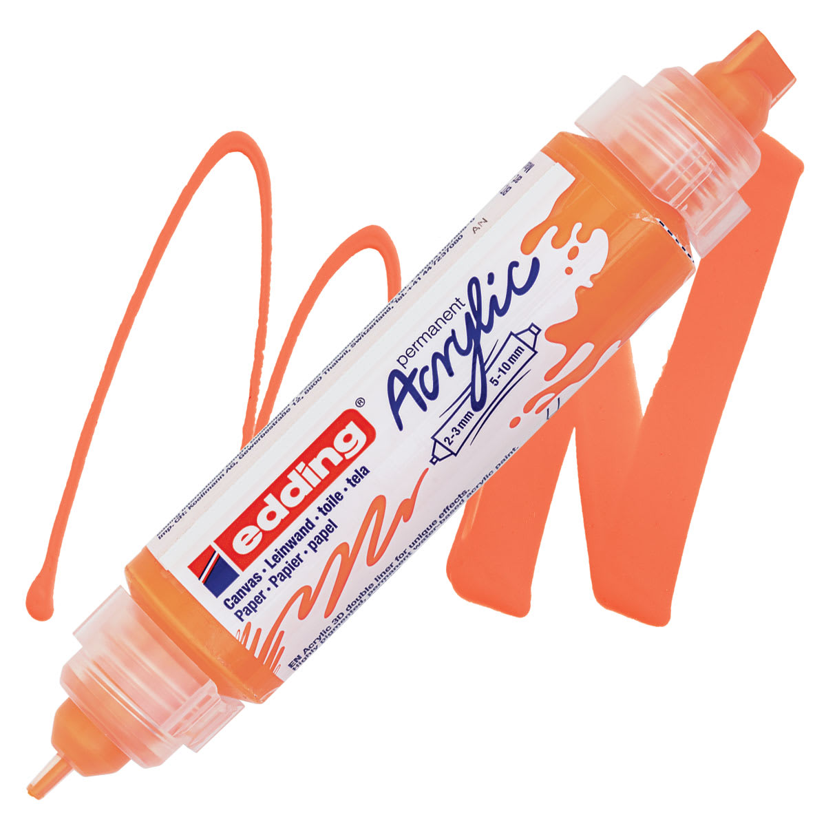 Edding 5400 Acrylic Double Ended Paint Marker - Neon Orange 066 marker and swatch
