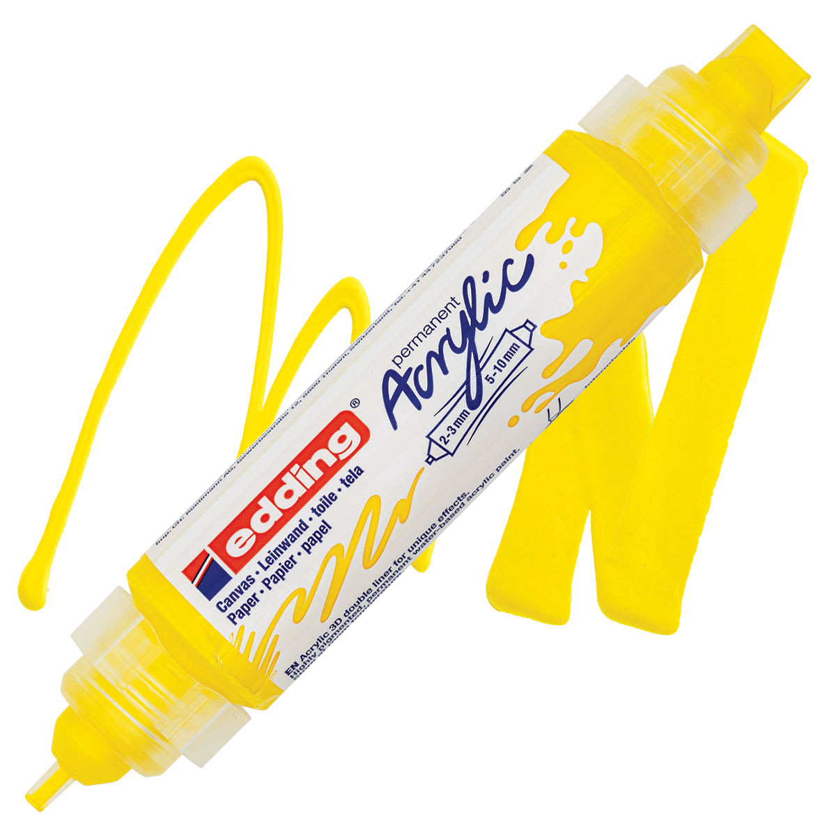 Edding 5400 Acrylic Double Ended Paint Marker - Traffic Yellow 905 marker and swatch Edding 5400 Acrylic Double Ended Paint Marker - Traffic Yellow 905 marker and swatch
