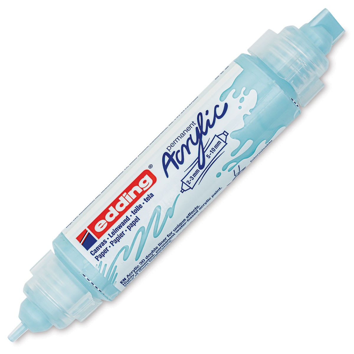 Edding 5400 Acrylic Double Ended Paint Marker - Pastel Blue 916, Cap Off