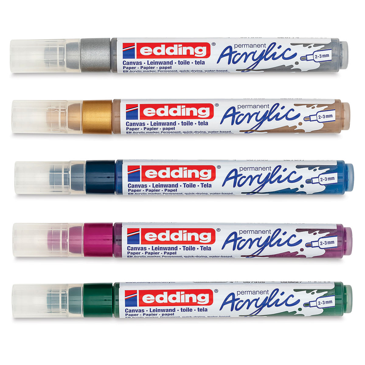 Edding Acrylic Paint Markers - Festival Colors, Set of 5, Medium