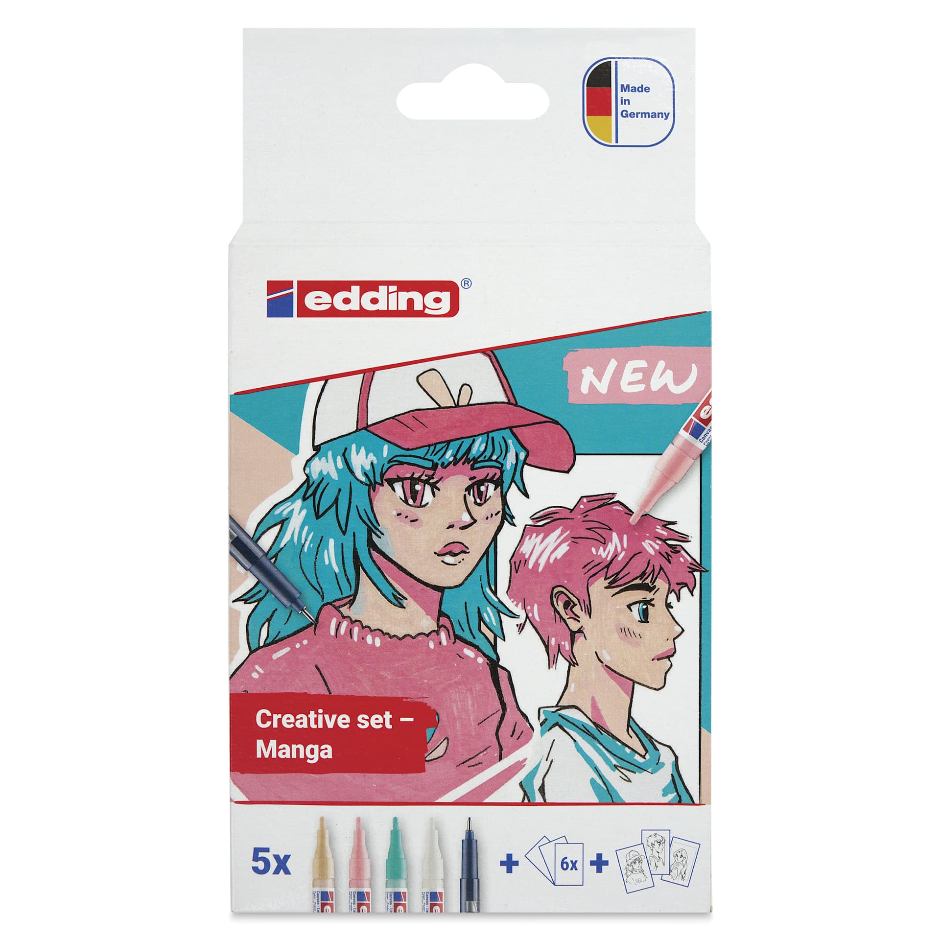 Edding Creative Manga Drawing Set - Assorted, Set of 15, front of the packaging Edding Creative Manga Drawing Set - Assorted, Set of 15, front of the packaging