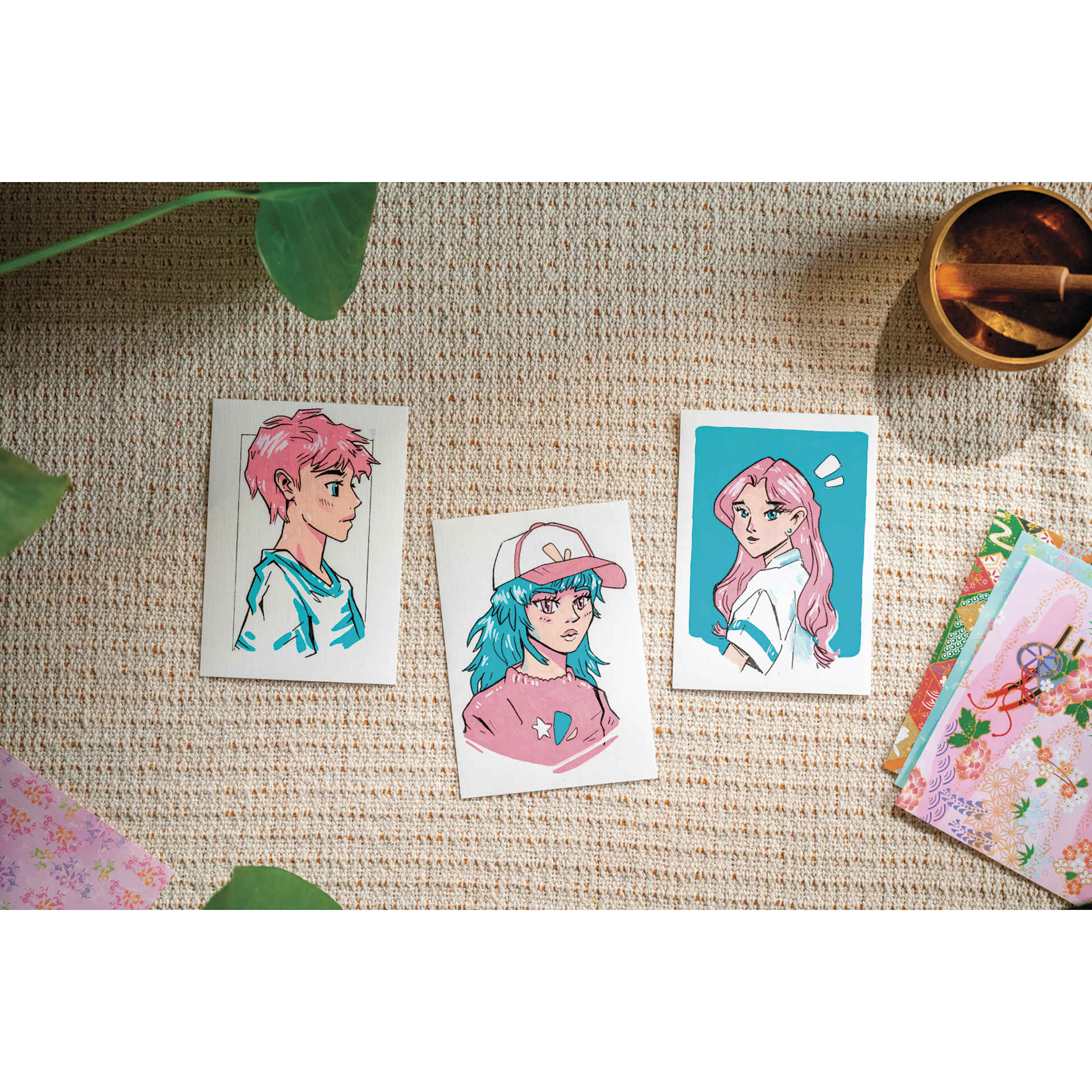Edding Creative Manga Drawing Set - Assorted, Set of 15, finished example of artworks shown Edding Creative Manga Drawing Set - Assorted, Set of 15, finished example of artworks shown