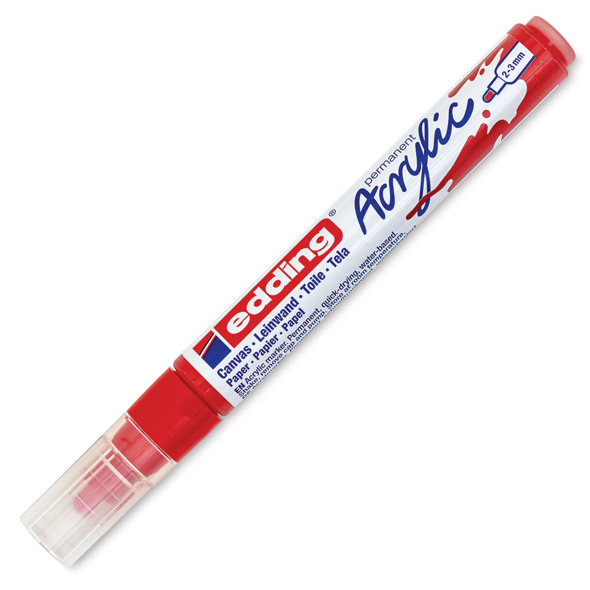 Edding Acrylic Paint Marker - Traffic Red 902, Medium, Cap On