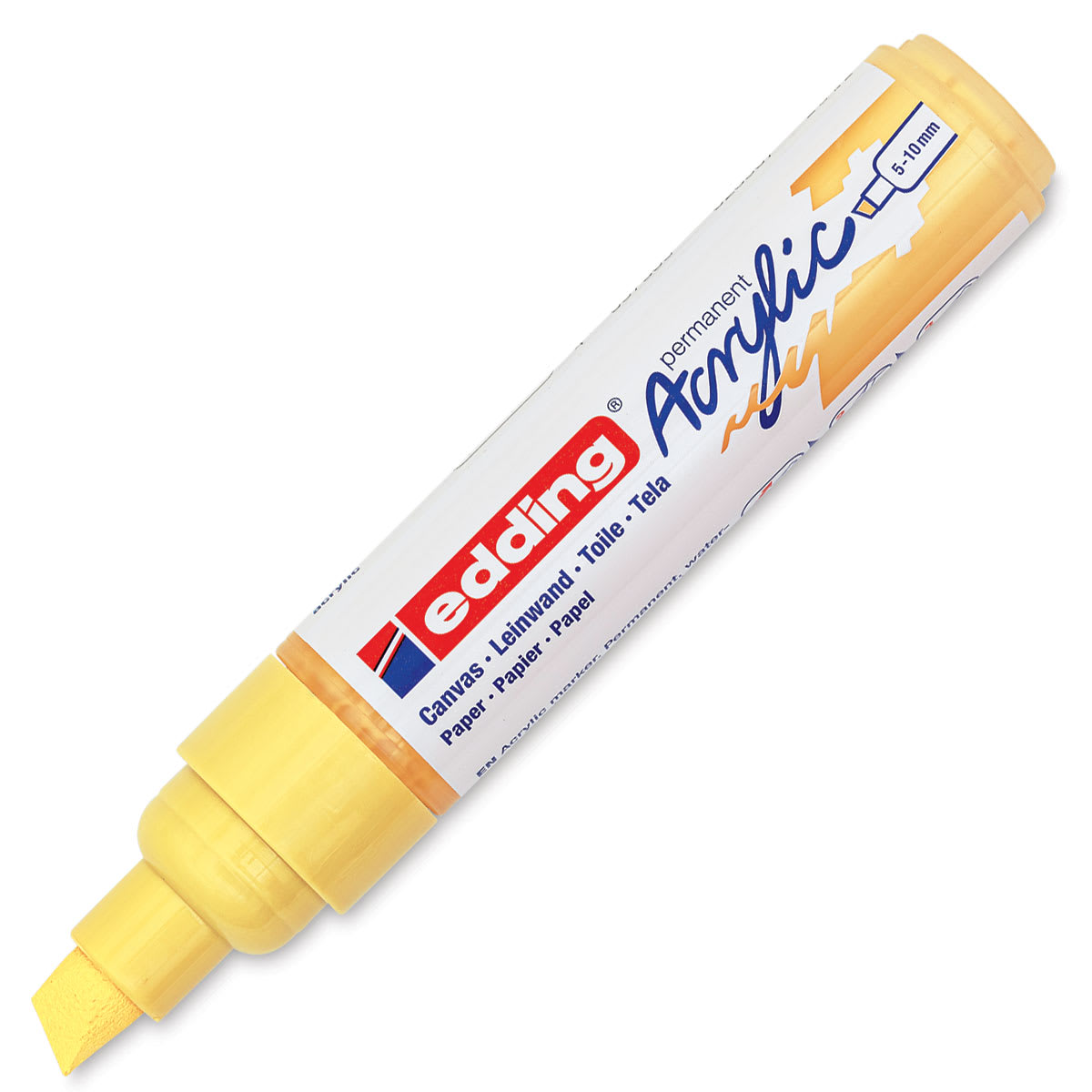 Edding Acrylic Paint Marker - Pastel Yellow 915, Broad, Cap Off Edding Acrylic Paint Marker - Pastel Yellow 915, Broad, Cap Off
