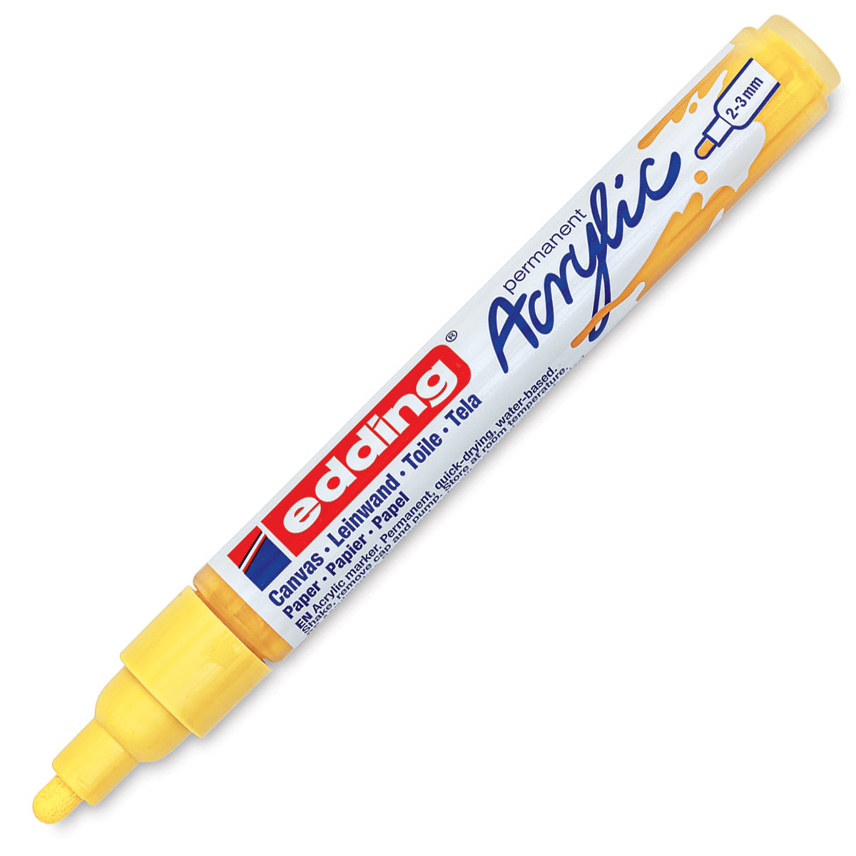 Edding Acrylic Paint Marker - Pastel Yellow 915, Medium, Cap Off