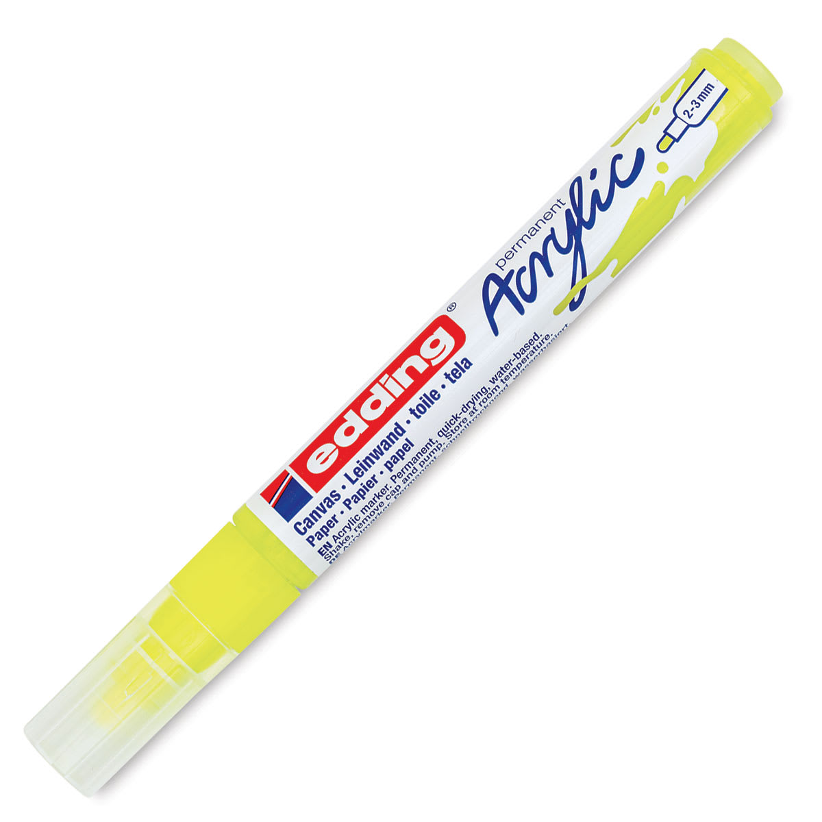 Edding Acrylic Paint Marker - Neon Yellow 065, Medium, Cap On