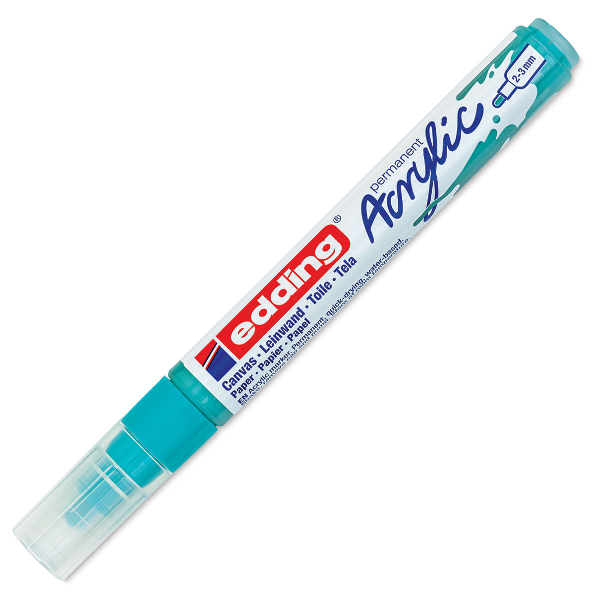 Edding Acrylic Paint Marker - Opulent Turquoise 934, Medium, Cap On