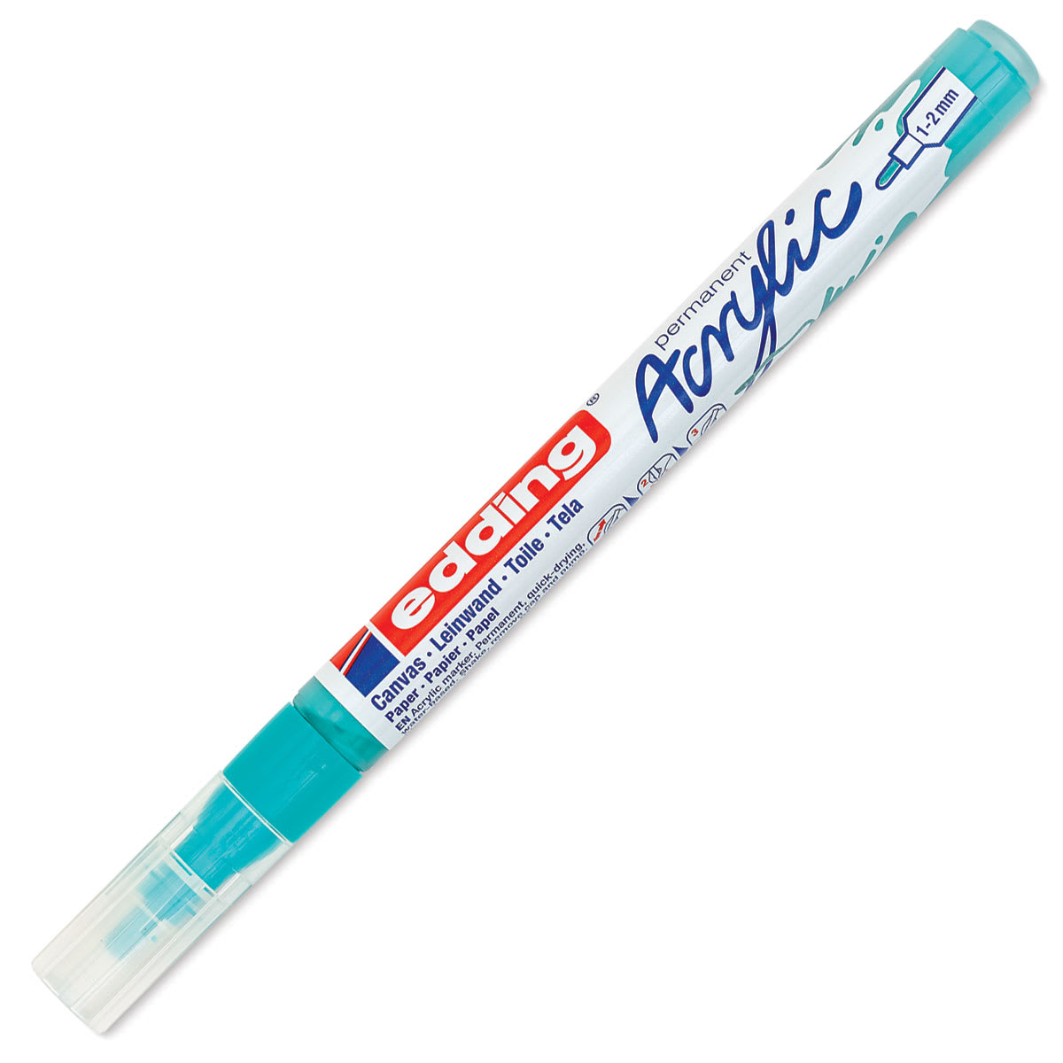 Edding Acrylic Paint Marker - Opulent Turquoise 934, Fine, Cap On