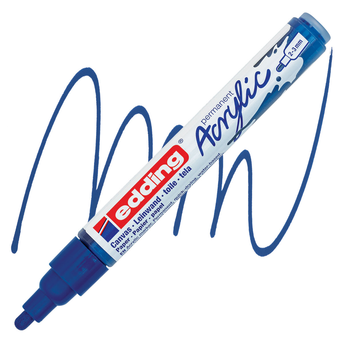 Edding Acrylic Paint Marker - Gentian Blue 903, Medium marker and swatch Edding Acrylic Paint Marker - Gentian Blue 903, Medium marker and swatch