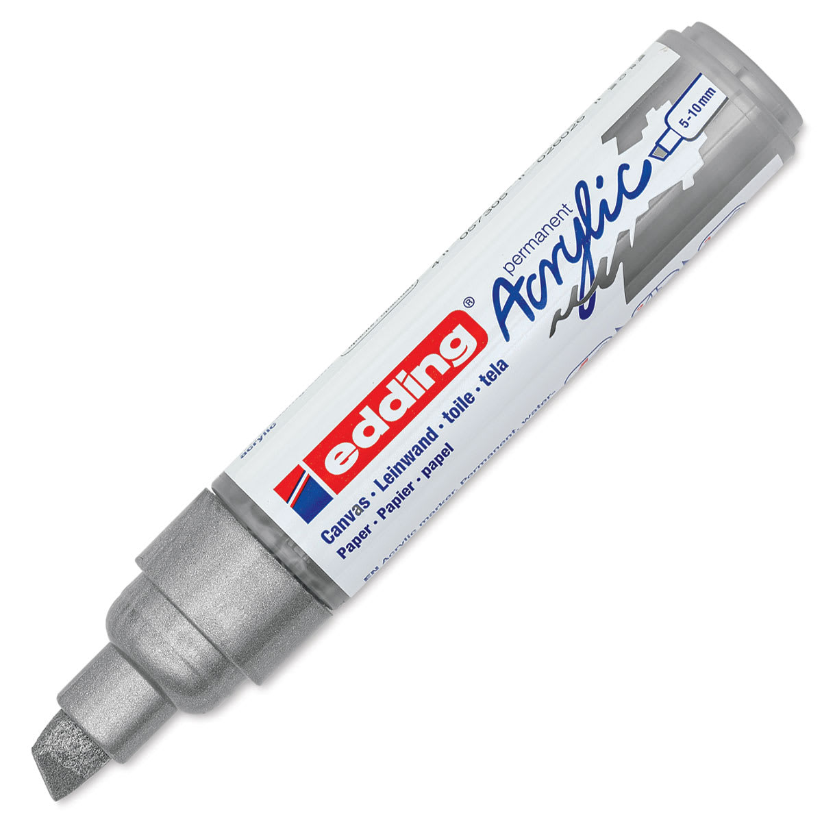 Edding Acrylic Paint Marker - Silver 923, Broad, Cap Off