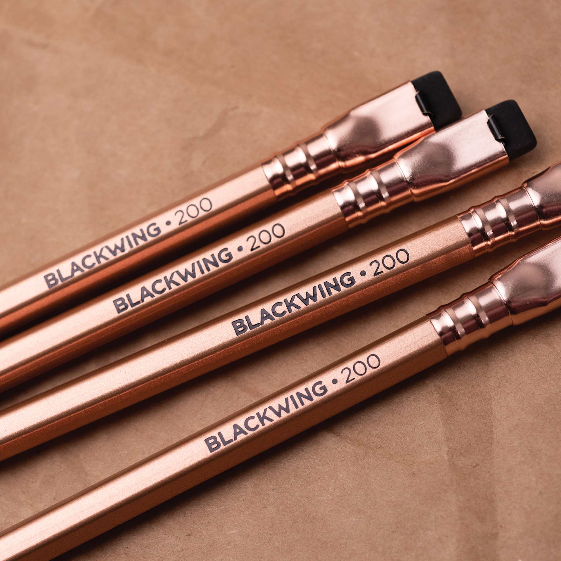 Blackwing Volume 200 The Coffeehouse Pencil - Pkg of 12 (close-up of metallic copper finish)