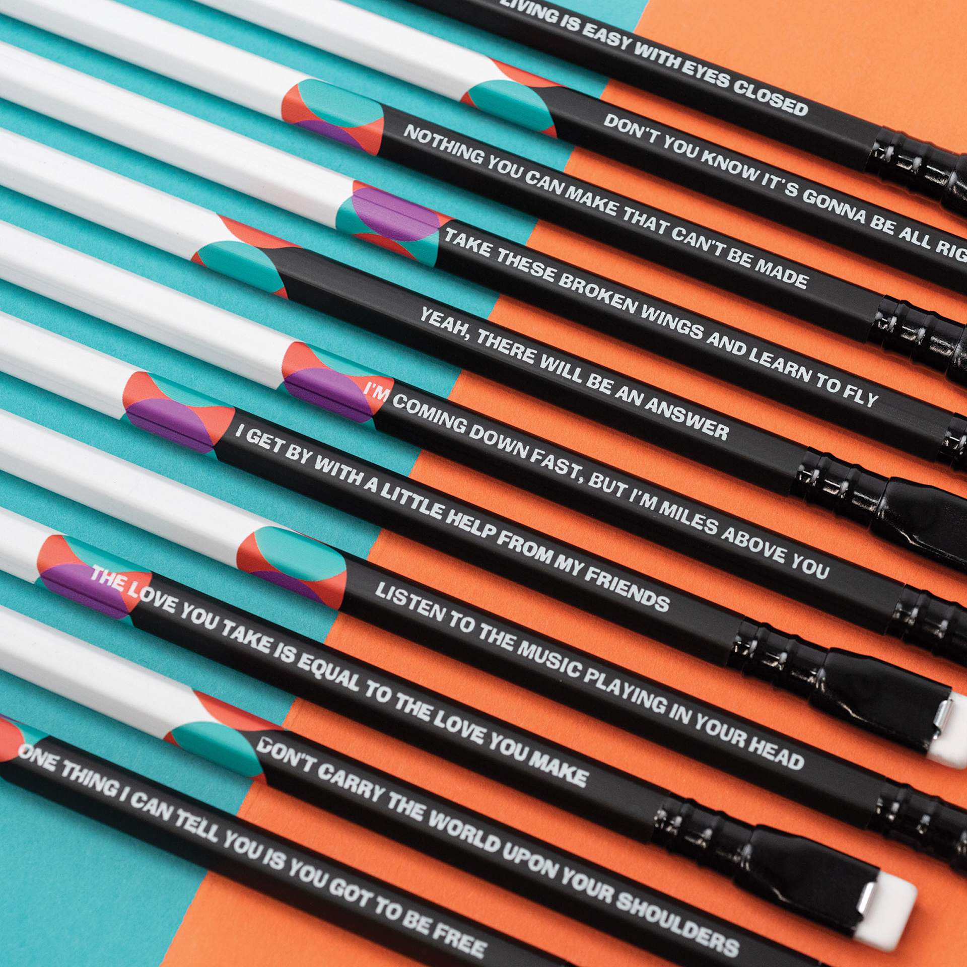 Blackwing Volume 192 The John Lennon and Paul McCartney Pencil - Pkg of 12, all pencils showing lyrics