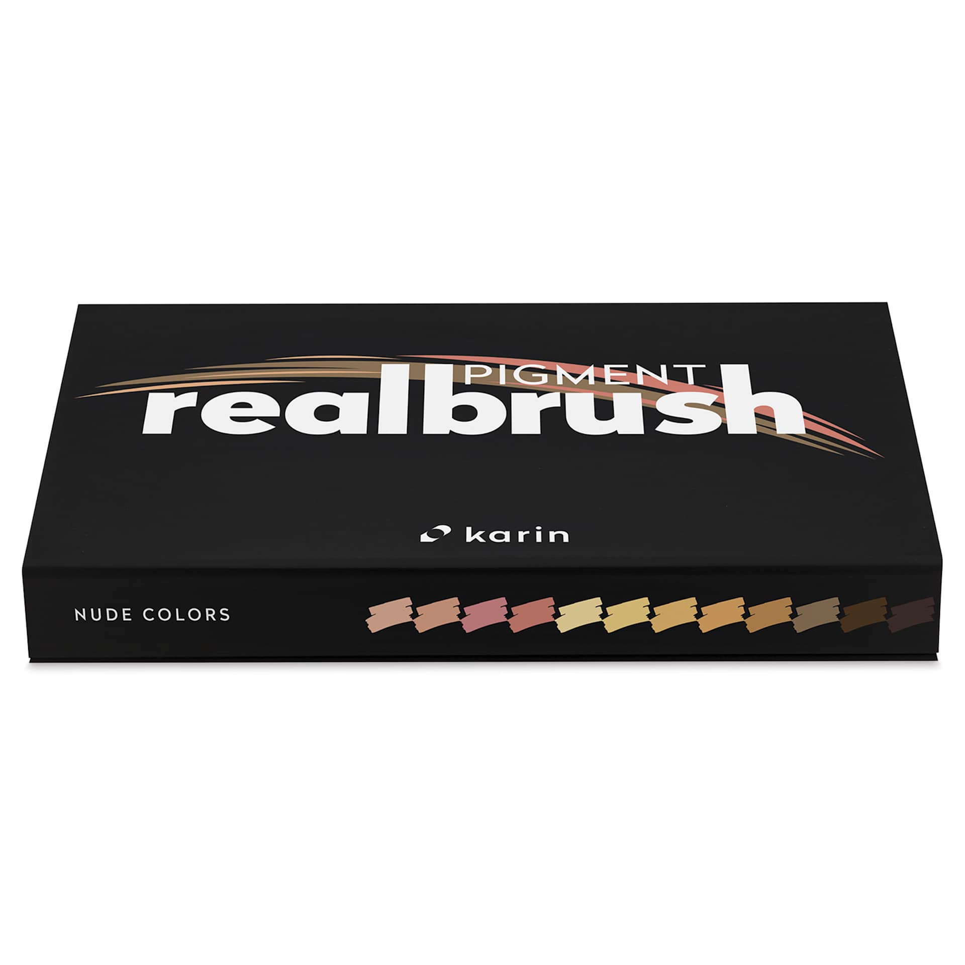 Karin Realbrush Pigment Markers - Nude Colors, Set of 12, box closed laid flat