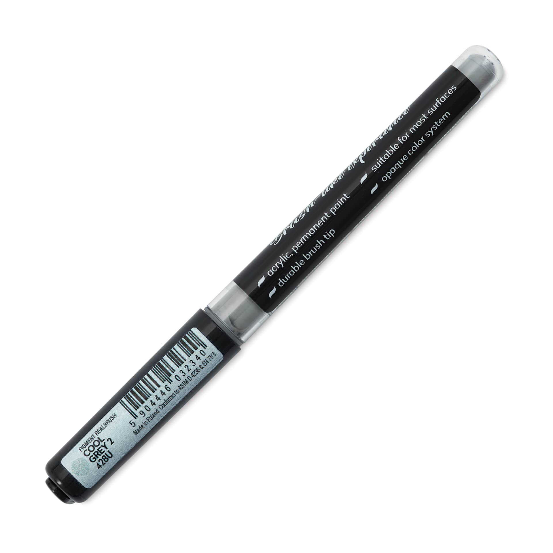Karin Realbrush Pigment Marker - Cool Grey 2, marker barrel showing details