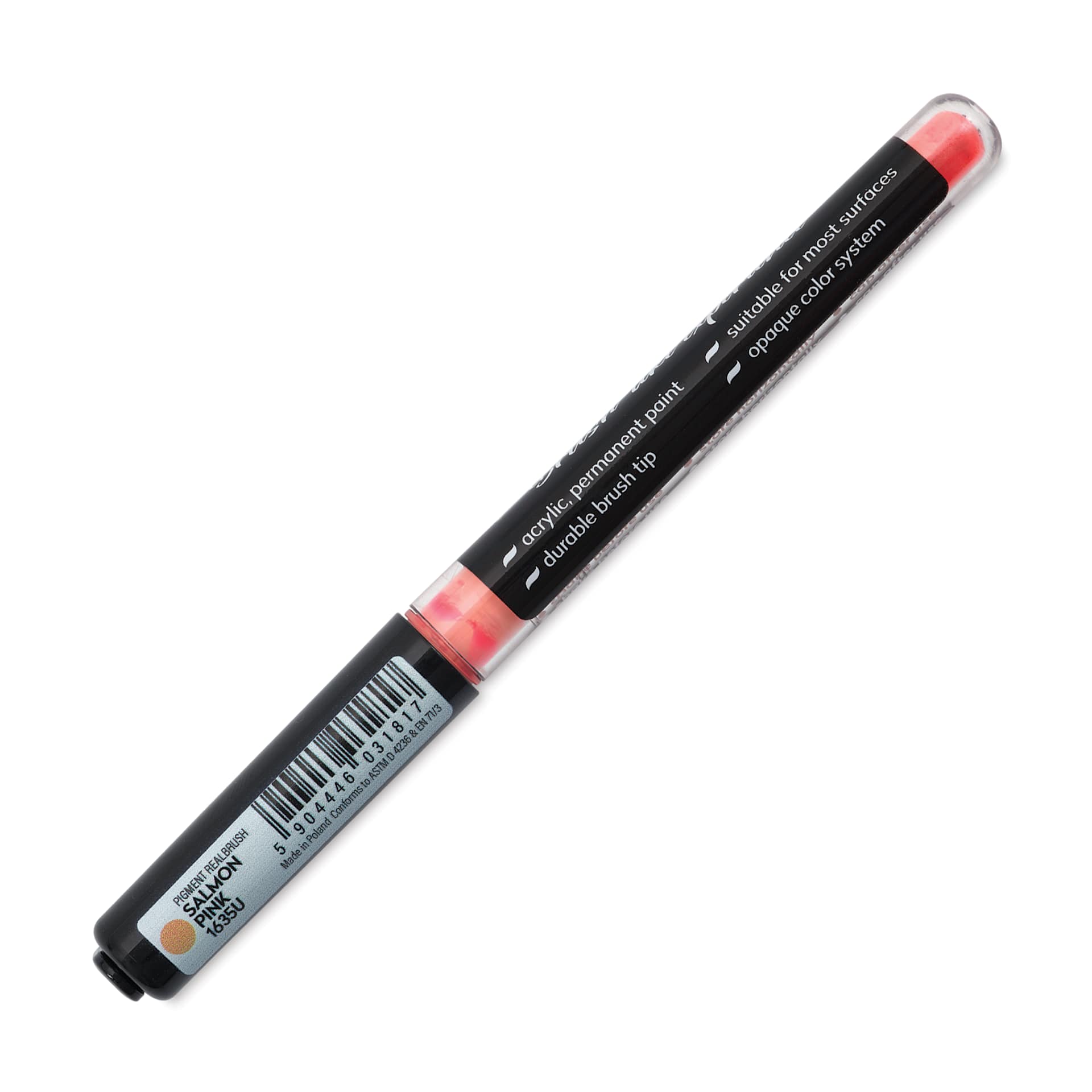 Karin Realbrush Pigment Marker - Salmon Pink, marker barrel showing details