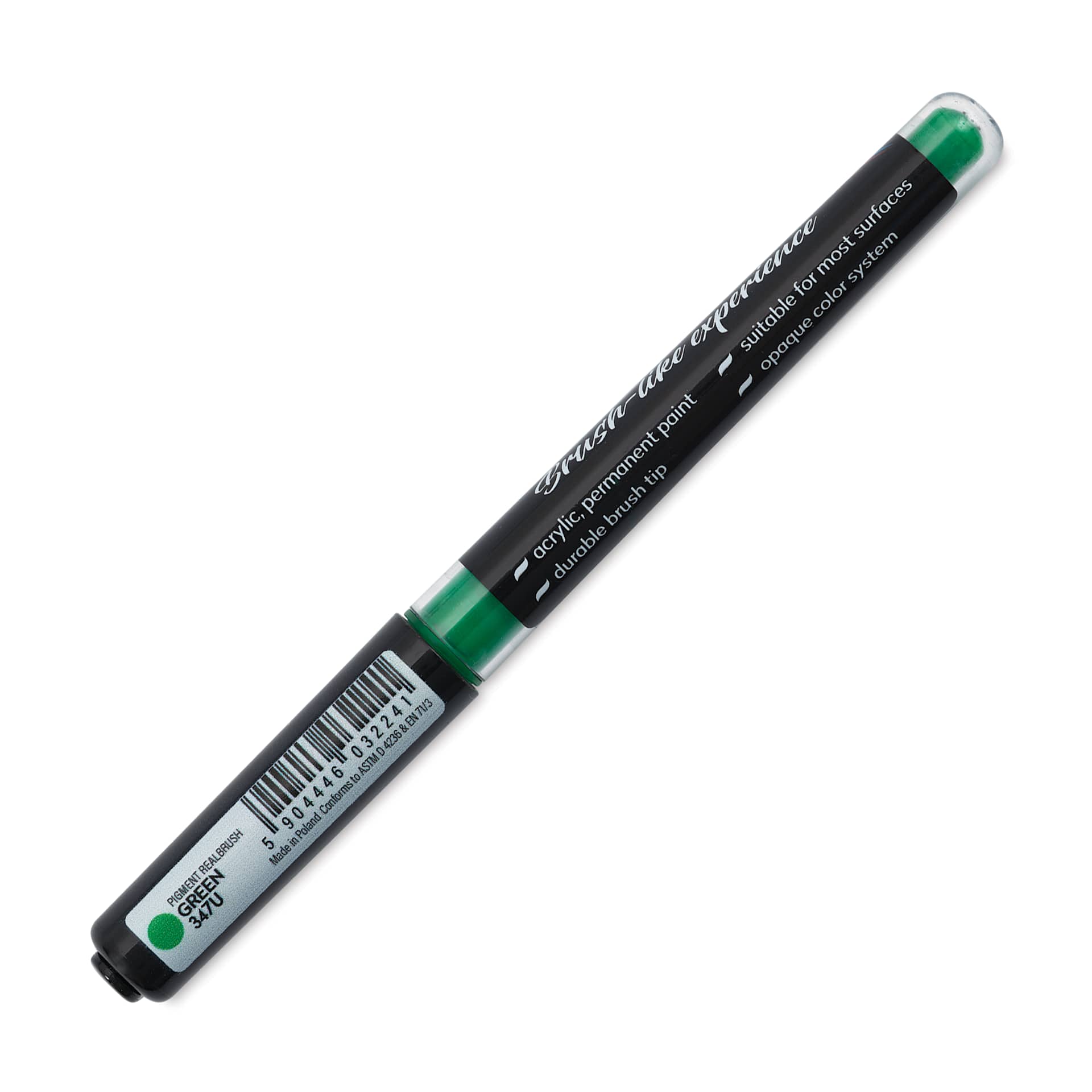 Karin Realbrush Pigment Marker - Green, marker barrel showing details