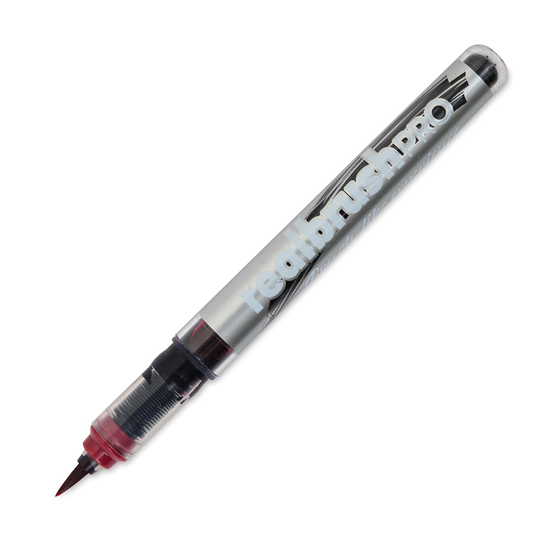 Karin Realbrush Pro Marker - Burgundy, 4 mm, Brush Tip, cap off