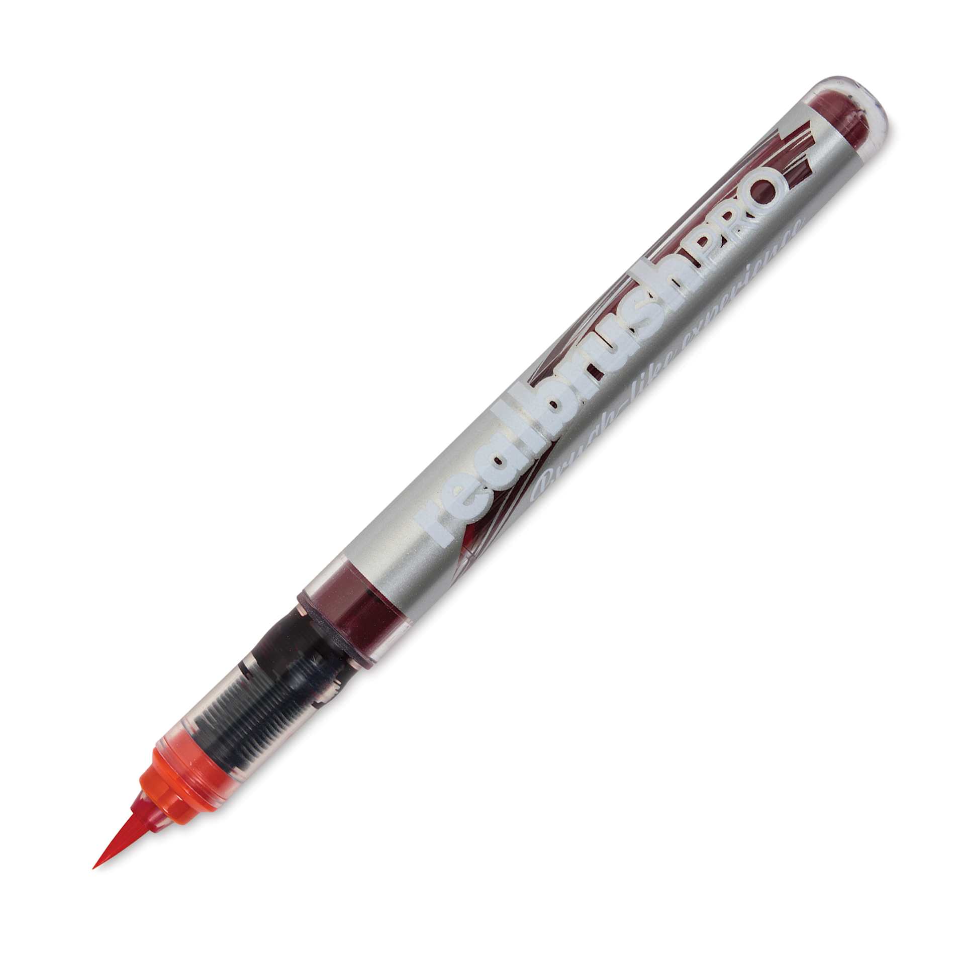 Karin Realbrush Pro Marker - Orange Red, 4 mm, Brush Tip, cap off