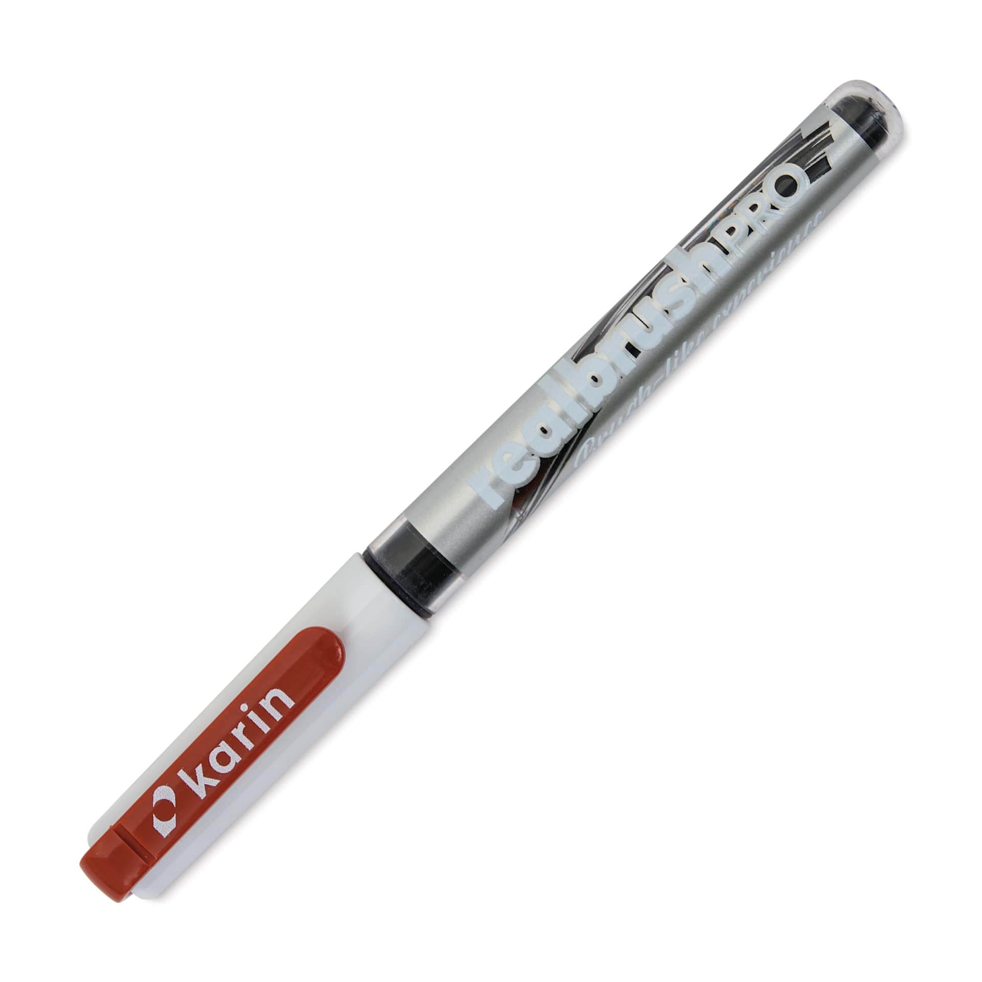 Karin Realbrush Pro Marker - Copper Brown, 4 mm, Brush Tip, cap on