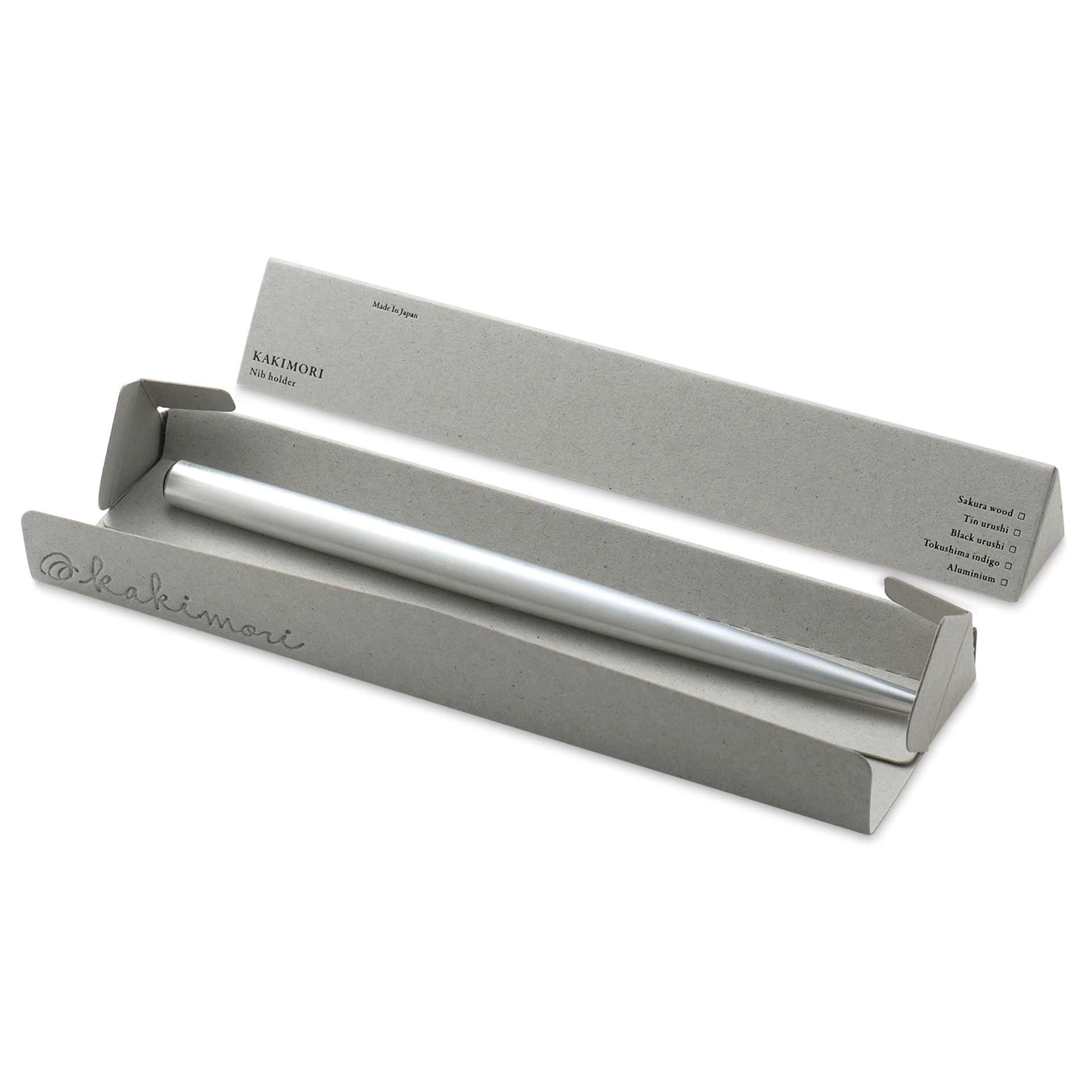 Kakimori Aluminum Nib Holder, inside of the packaging