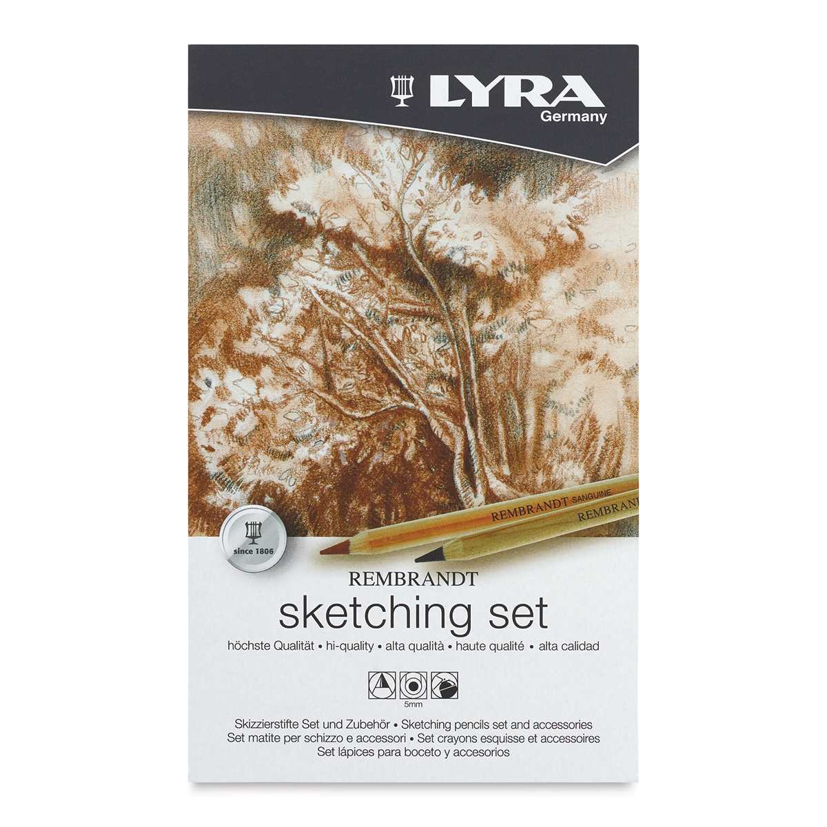 Lyra Rembrandt Sketching Set - Set of 10 front of packaging Lyra Rembrandt Sketching Set - Set of 10 front of packaging