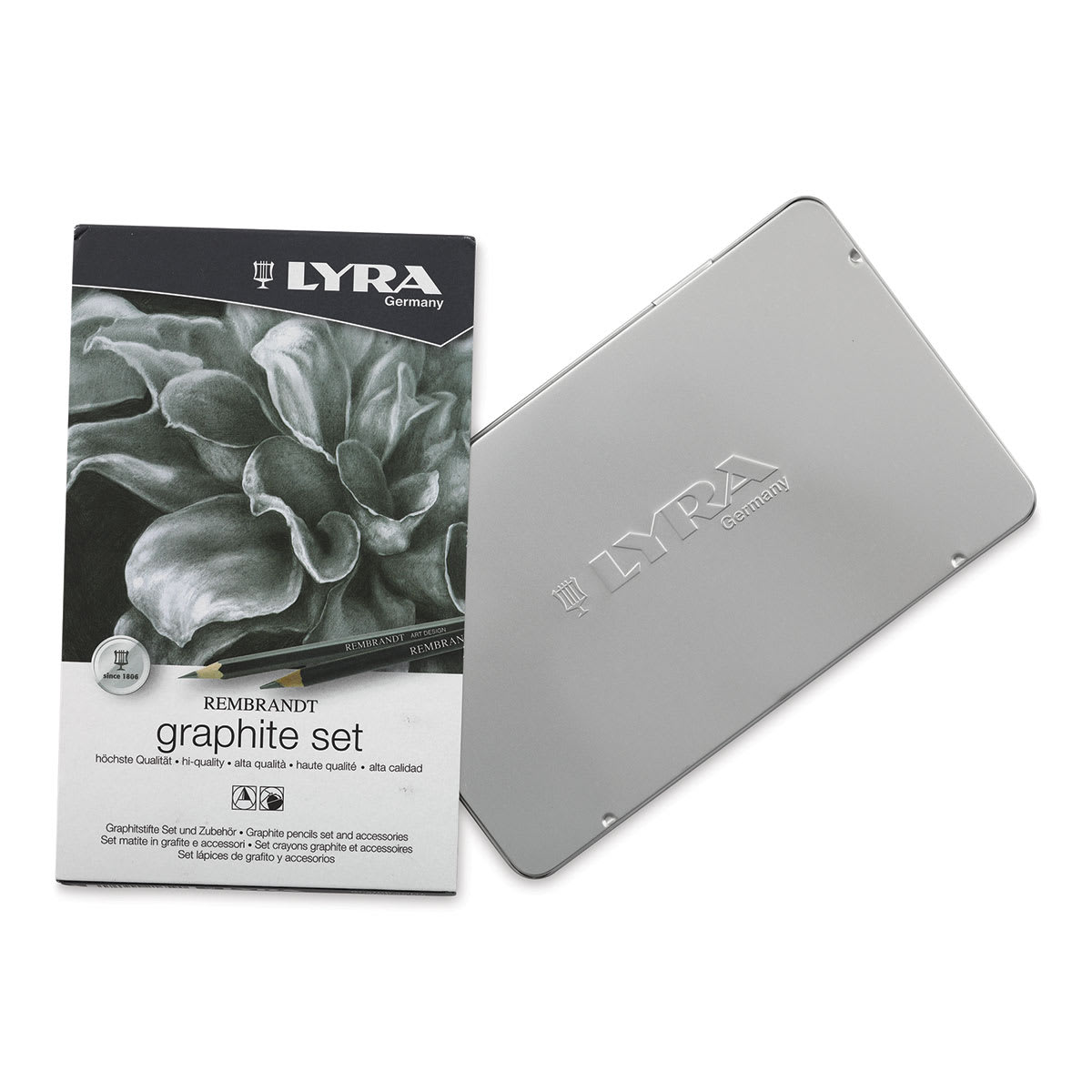 Lyra Rembrandt Graphite Pencils Set (front of package and tin)
