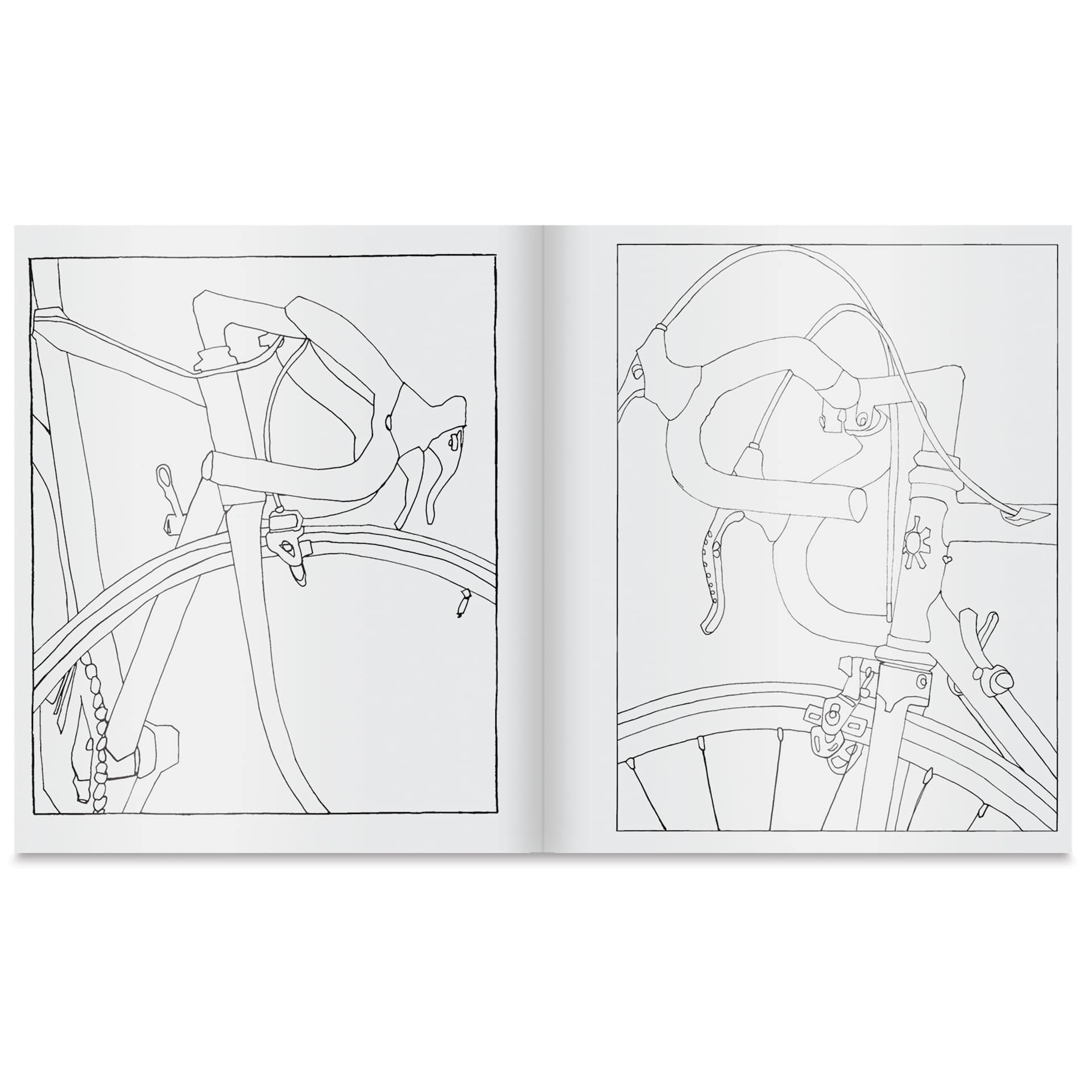 The Classic Bicycle Coloring Book, close-up of handlebars