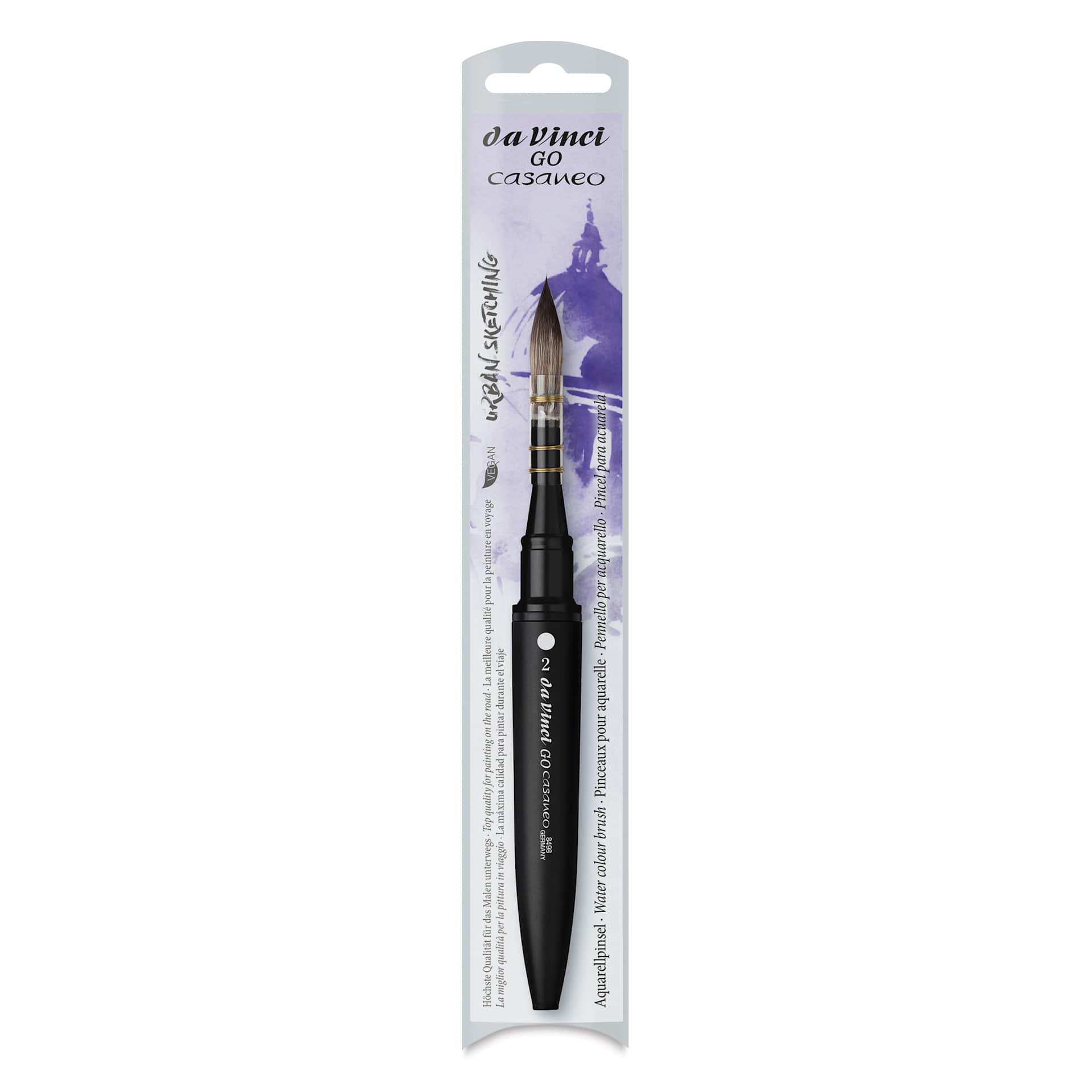 Da Vinci Go Casaneo Travel Brush - Quill, Size 2, front of packaging