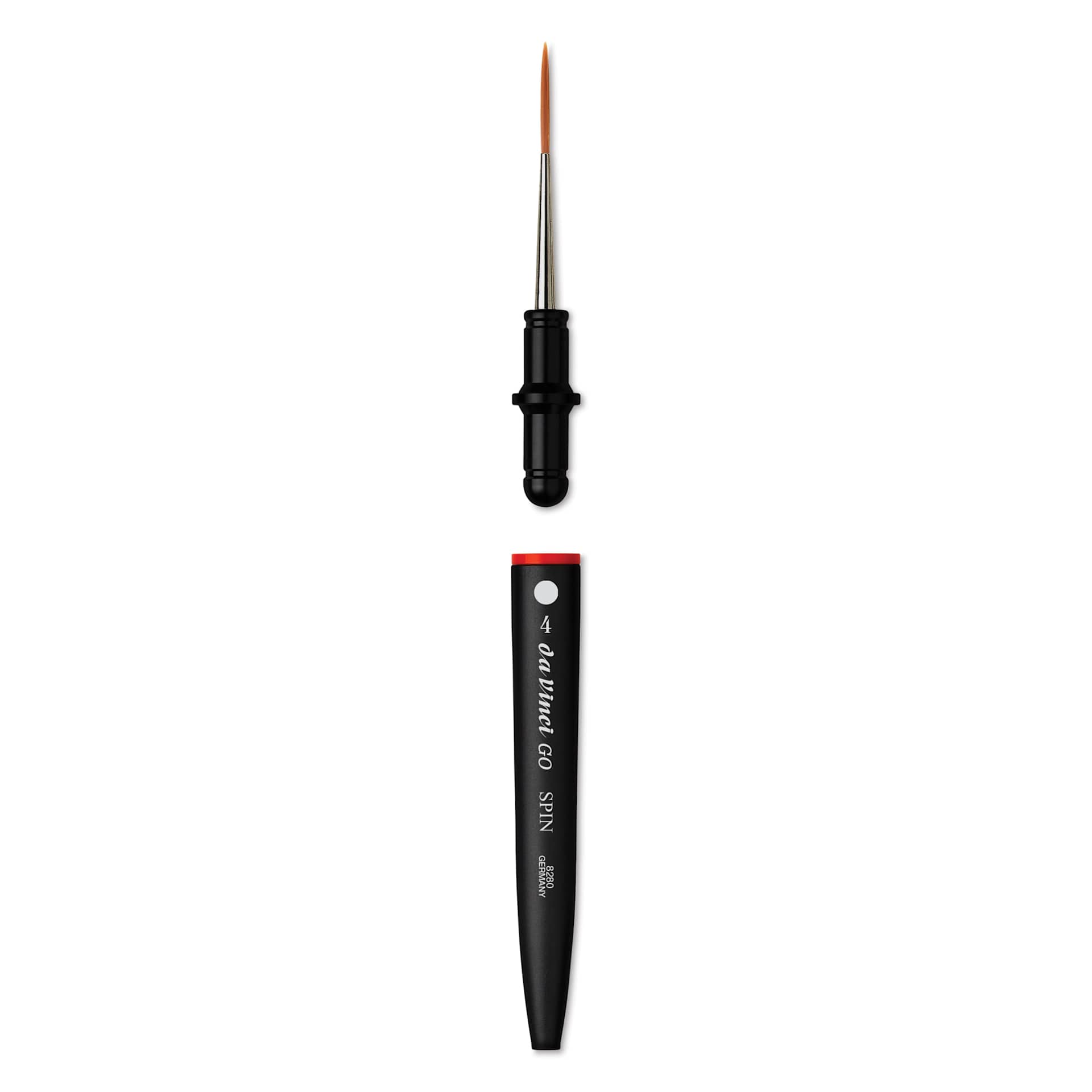Da Vinci Go Spin Travel Brush - Rigger, Size 4, brush removed from handle