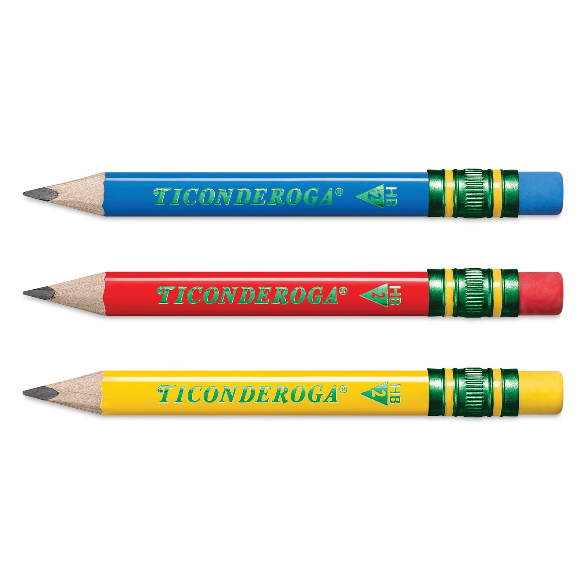 Dixon Ticonderoga My First Short Pencils - Set of 12, Red Yellow Blue, included colors